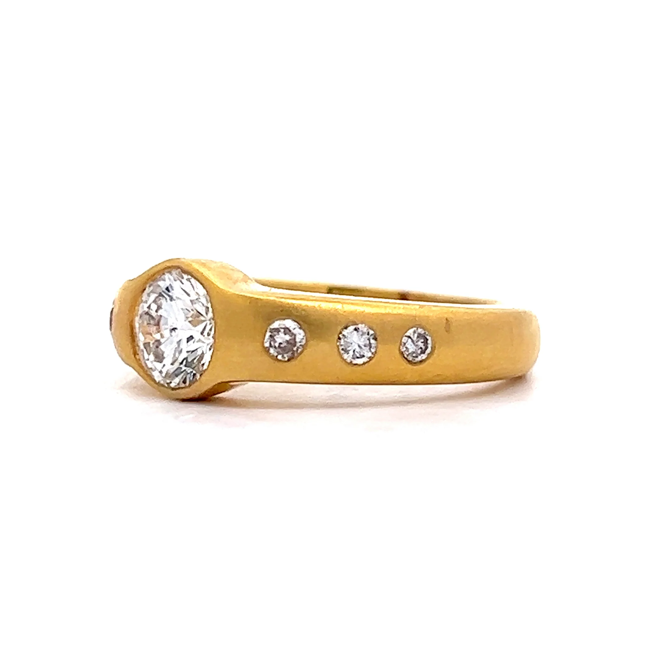 .65 Bezel Set Diamond Engagement Ring in 18k Yellow Gold - Image 2