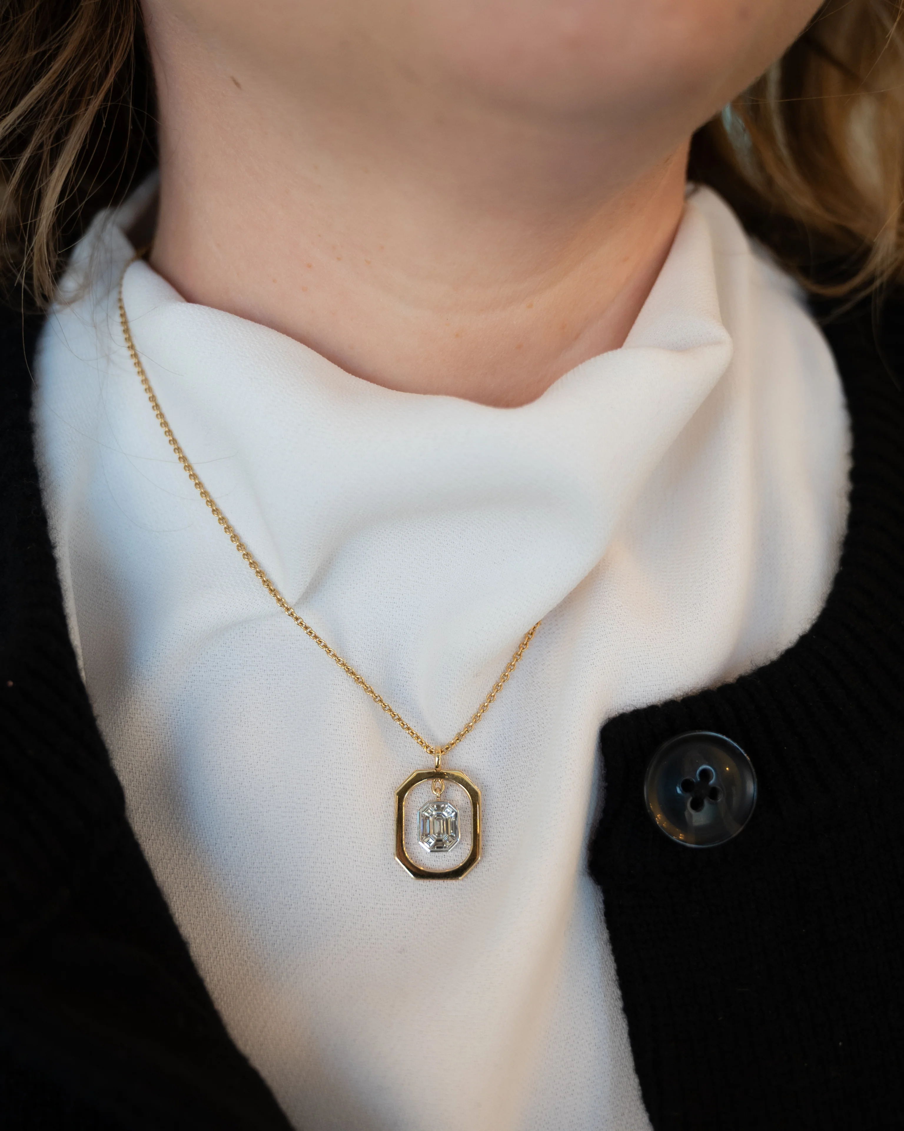 .65 Geometric Diamond Pendant Necklace in 18k - Image 6