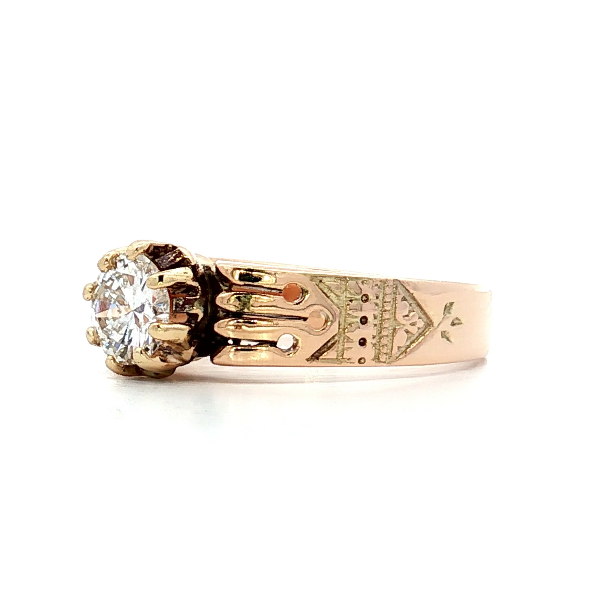.65 Victorian Diamond Engagement Ring in 14k Rose Gold - Image 2
