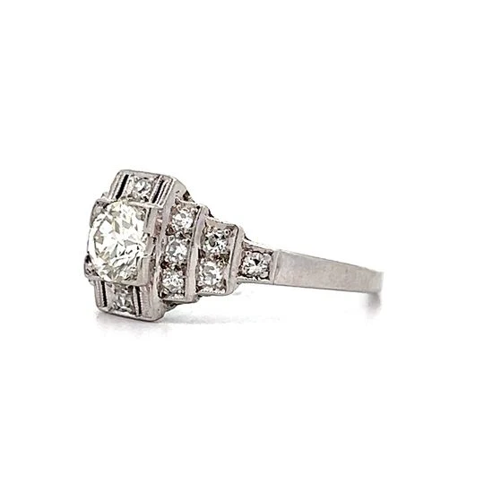 .66 Antique Deco Step Engagement Ring in Platinum - Image 2