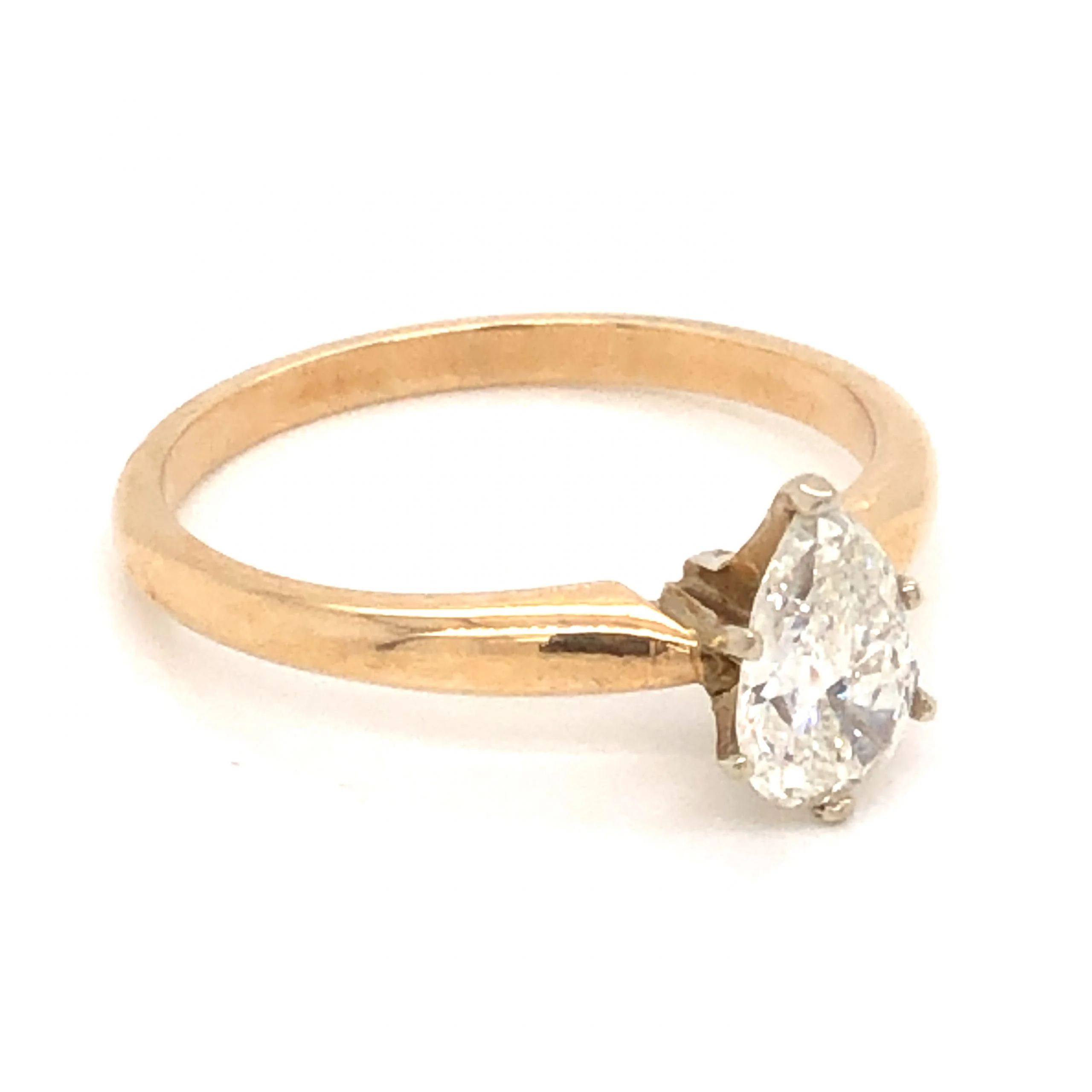 .67 Pear Cut Solitaire Diamond Engagement Ring in 14k - Image 3