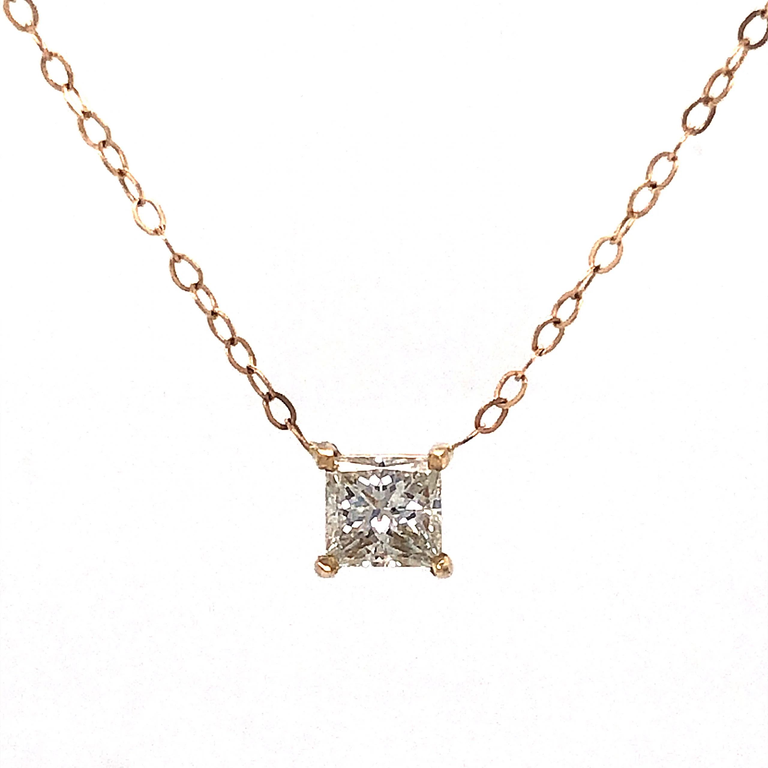 .67 Princess Cut Diamond Necklace in 14K Yellow Gold - Image 2