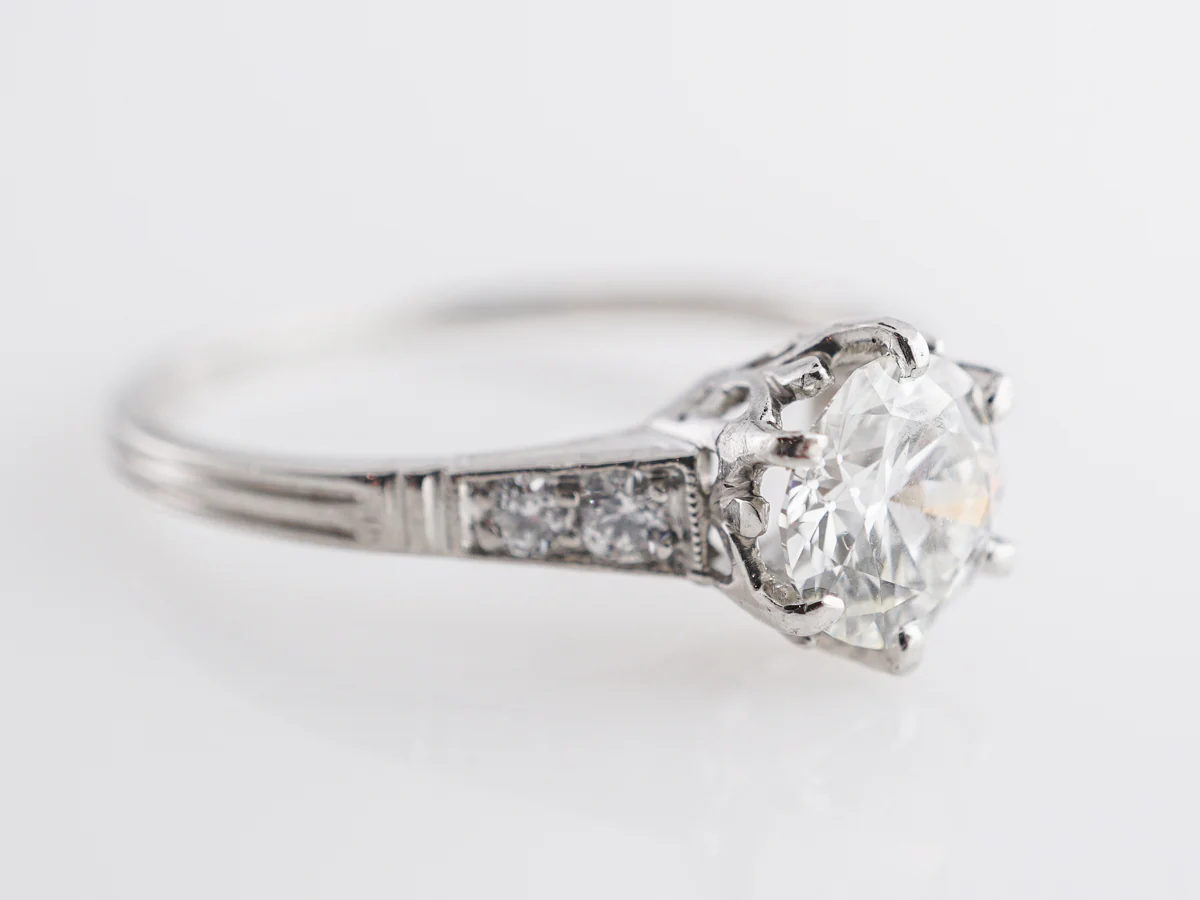 .68 Art Deco Transitional Cut Diamond Engagement Ring - Image 3