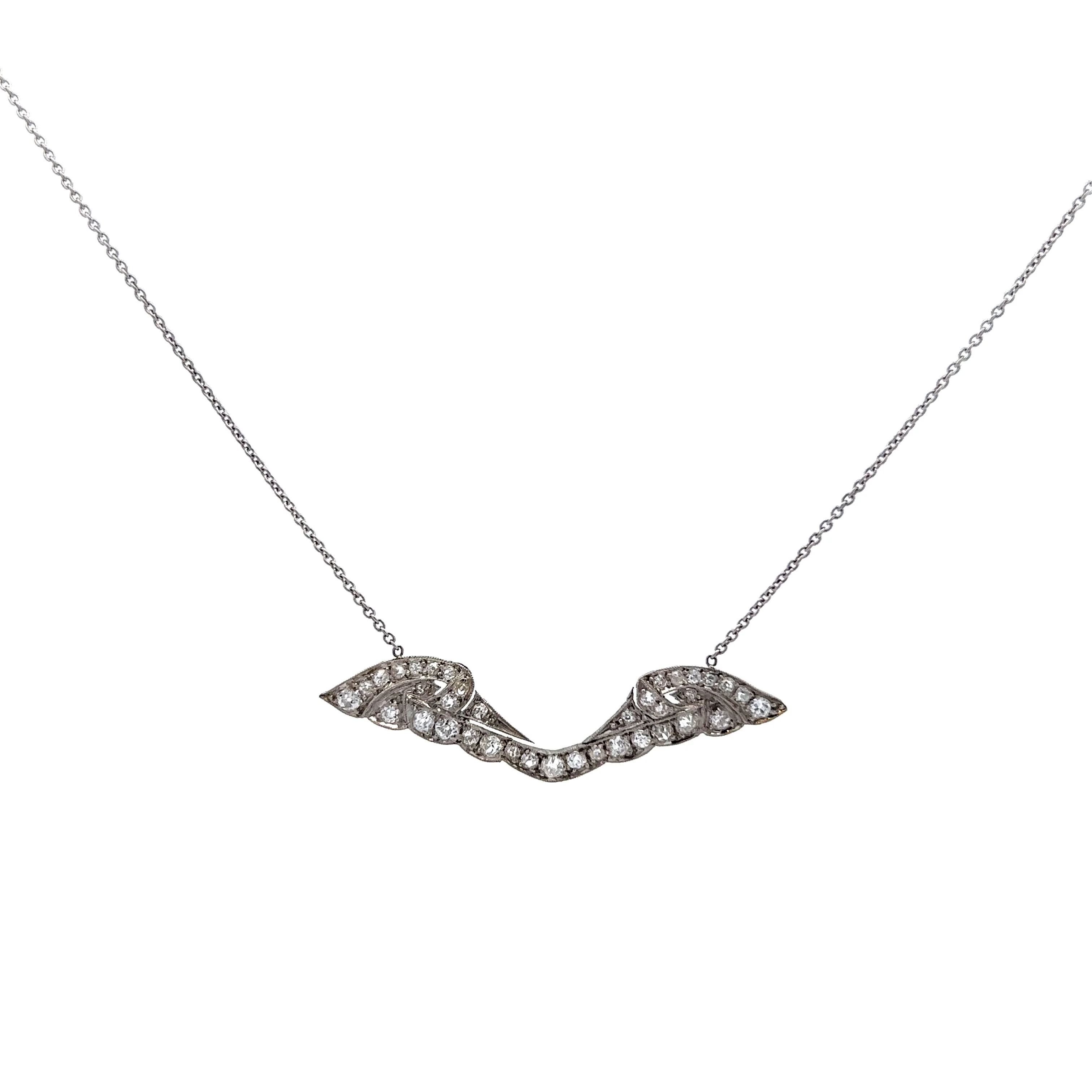 .98 Vintage Art Deco Necklace in Platinum