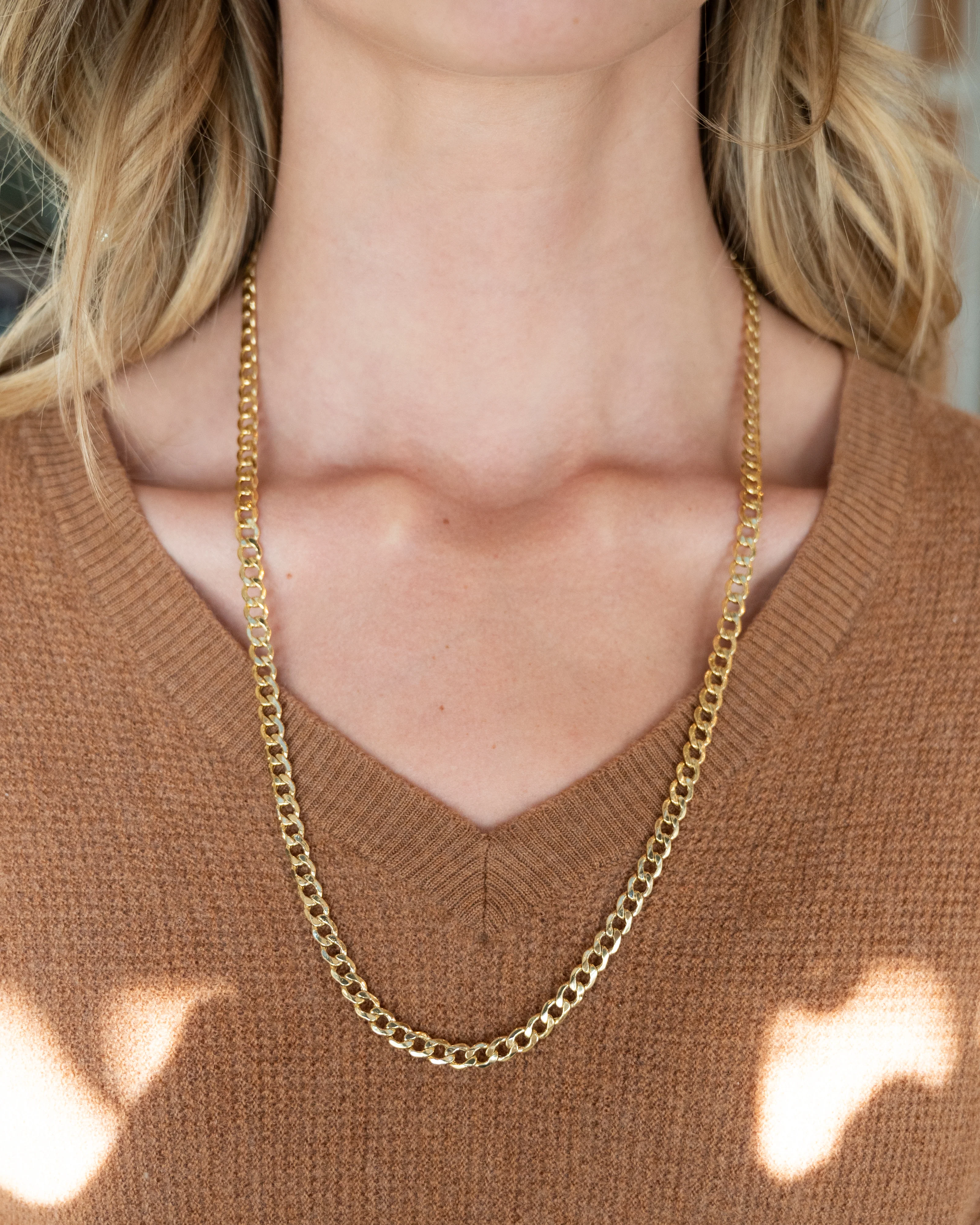 6mm Mens Curb Link Chain 10k Yellow Gold - Image 5