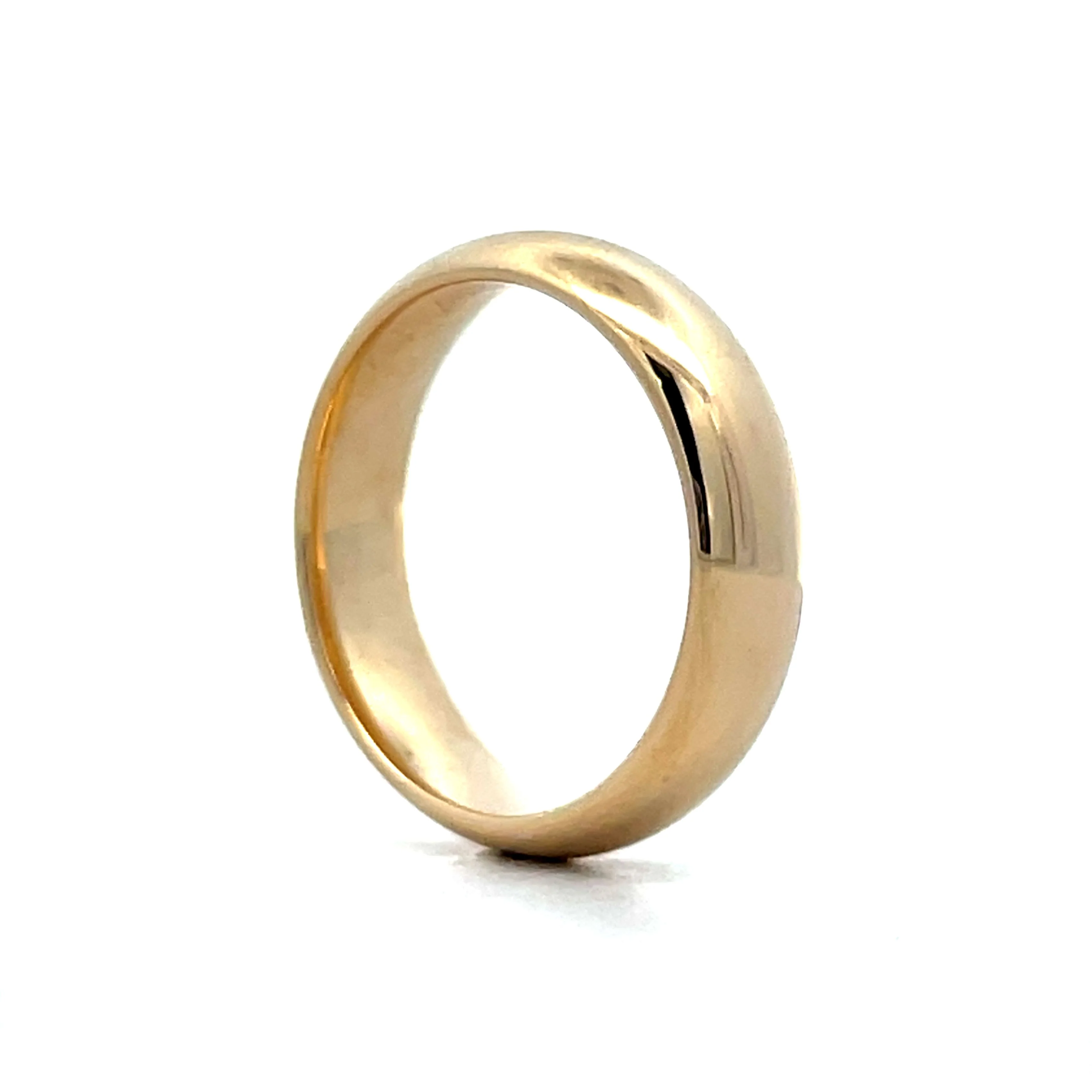 6mm Mens Half Round Wedding Band in 14k Yellow Gold - Image 5