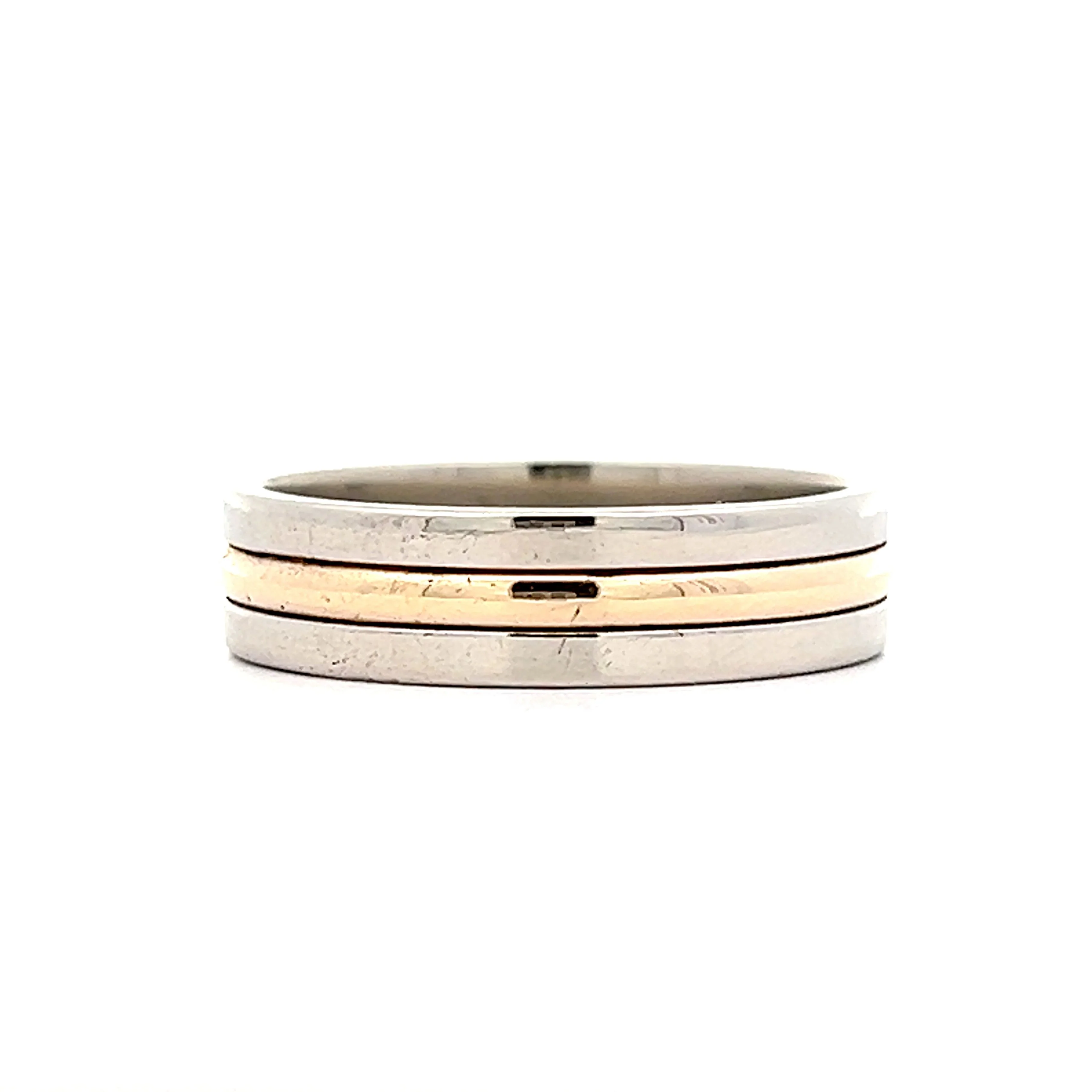 6mm Mens Triple Stack Wedding Band in 14k - Image 3
