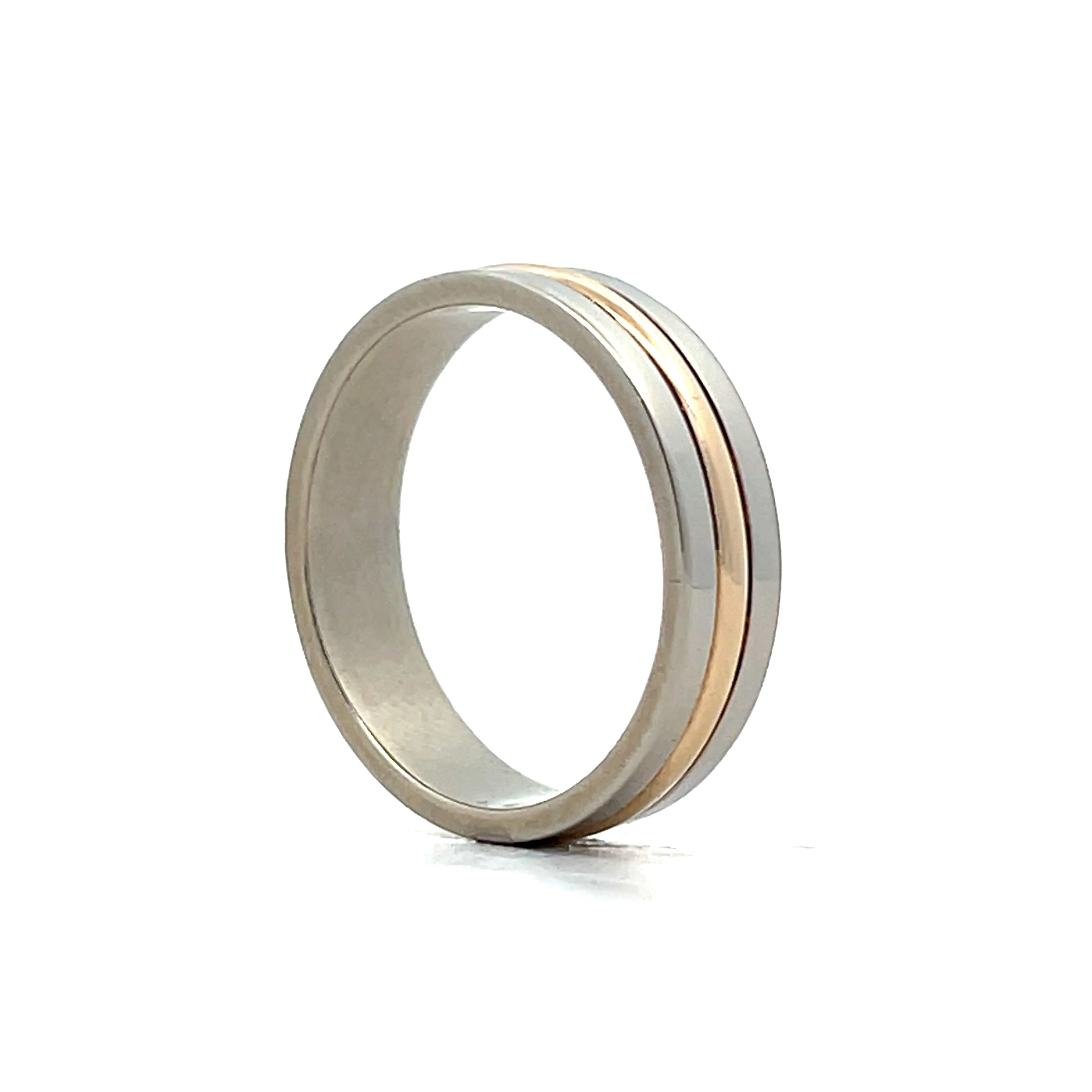 6mm Mens Triple Stack Wedding Band in 14k - Image 5