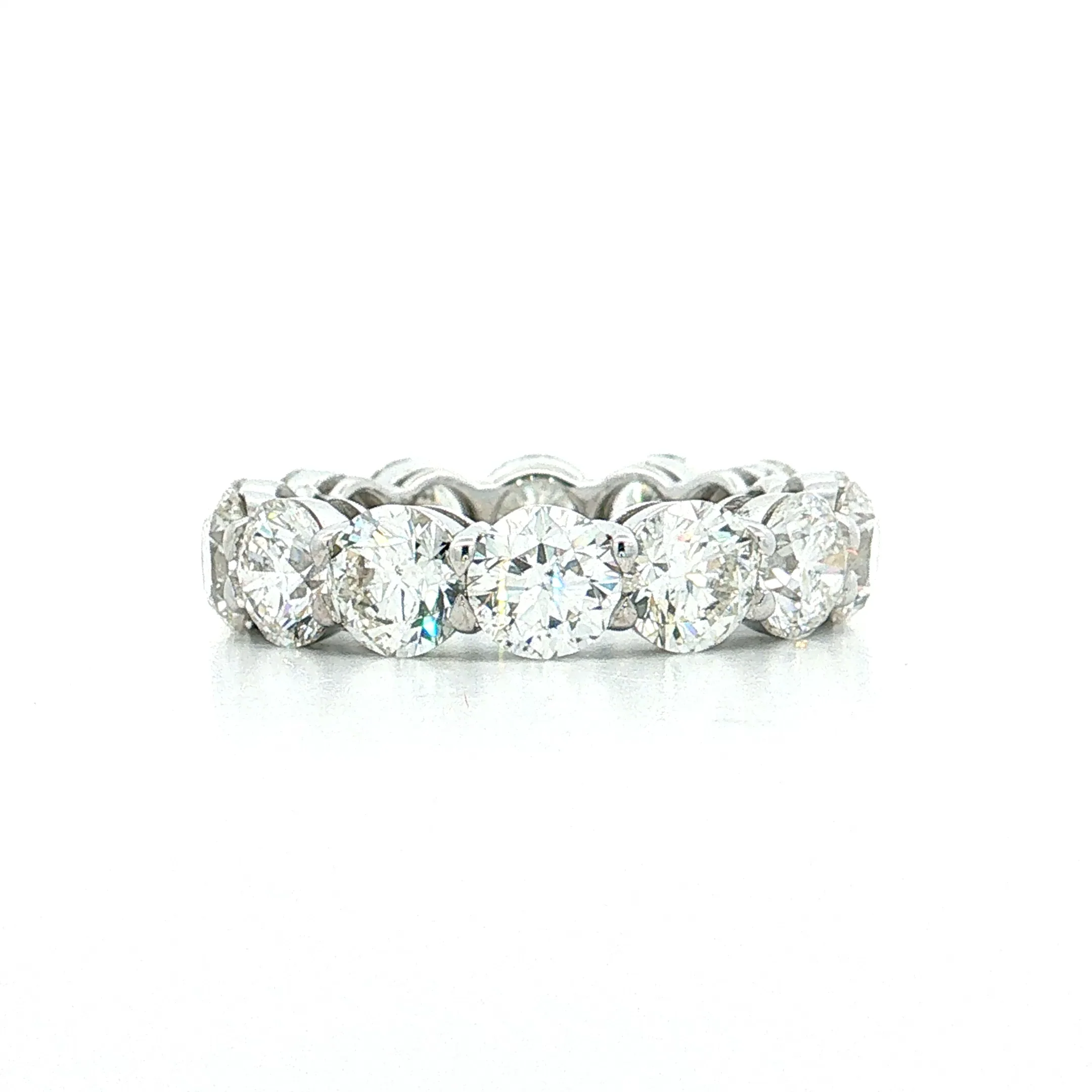 7.00 GIA Round Diamond Eternity Band 18k White Gold - Image 4