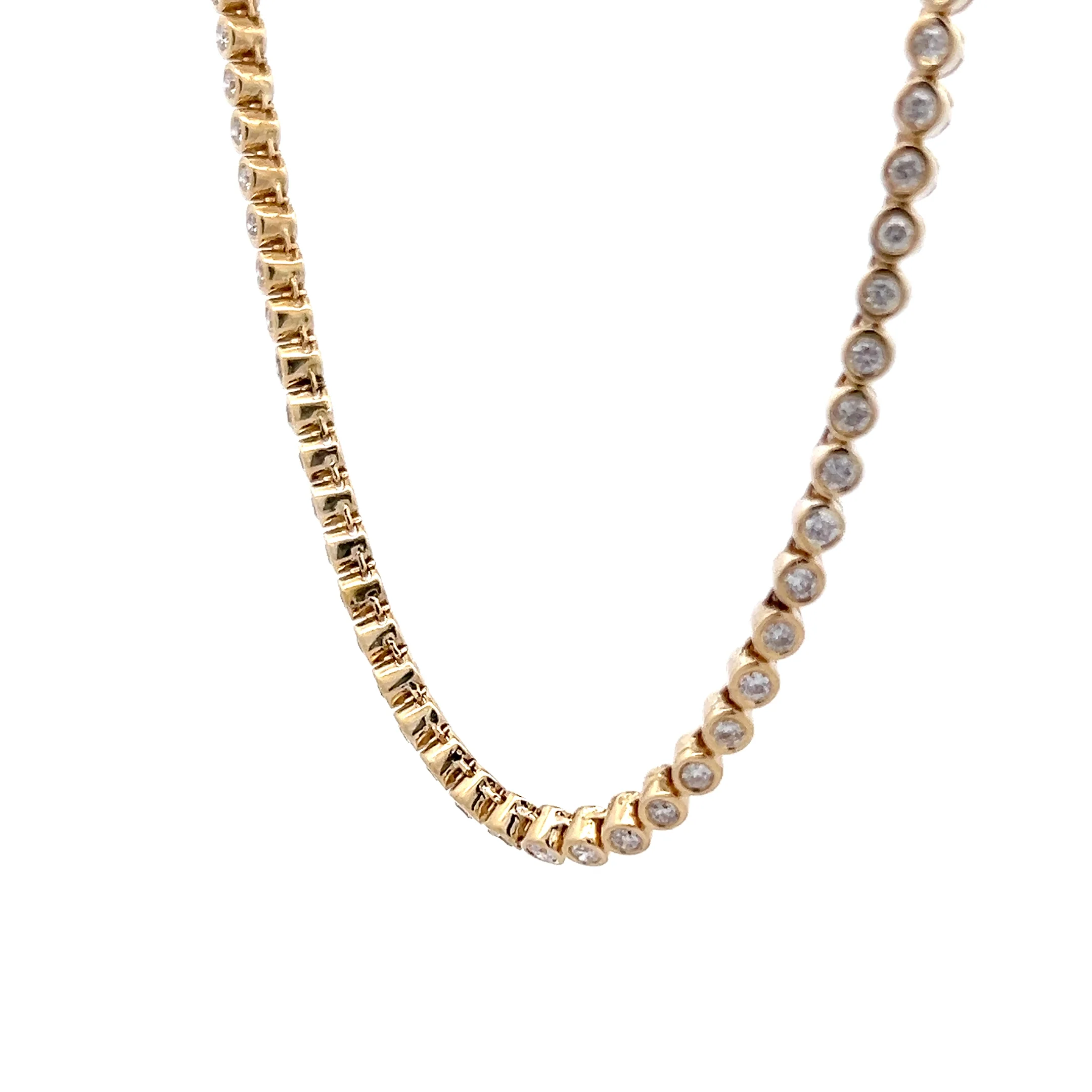 7.00ct Diamond Tennis Necklace 14k Yellow Gold - Image 2