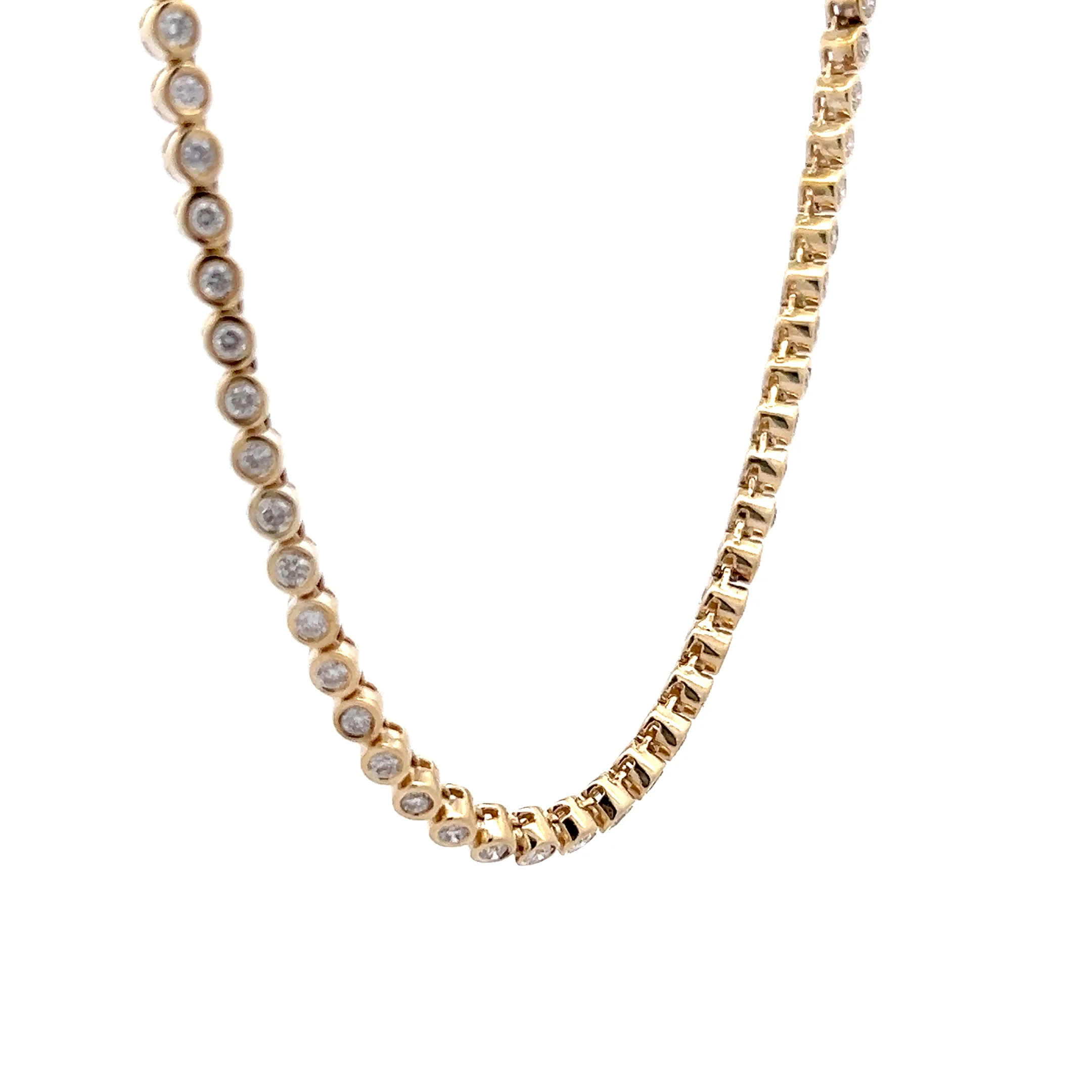 7.00ct Diamond Tennis Necklace 14k Yellow Gold - Image 3