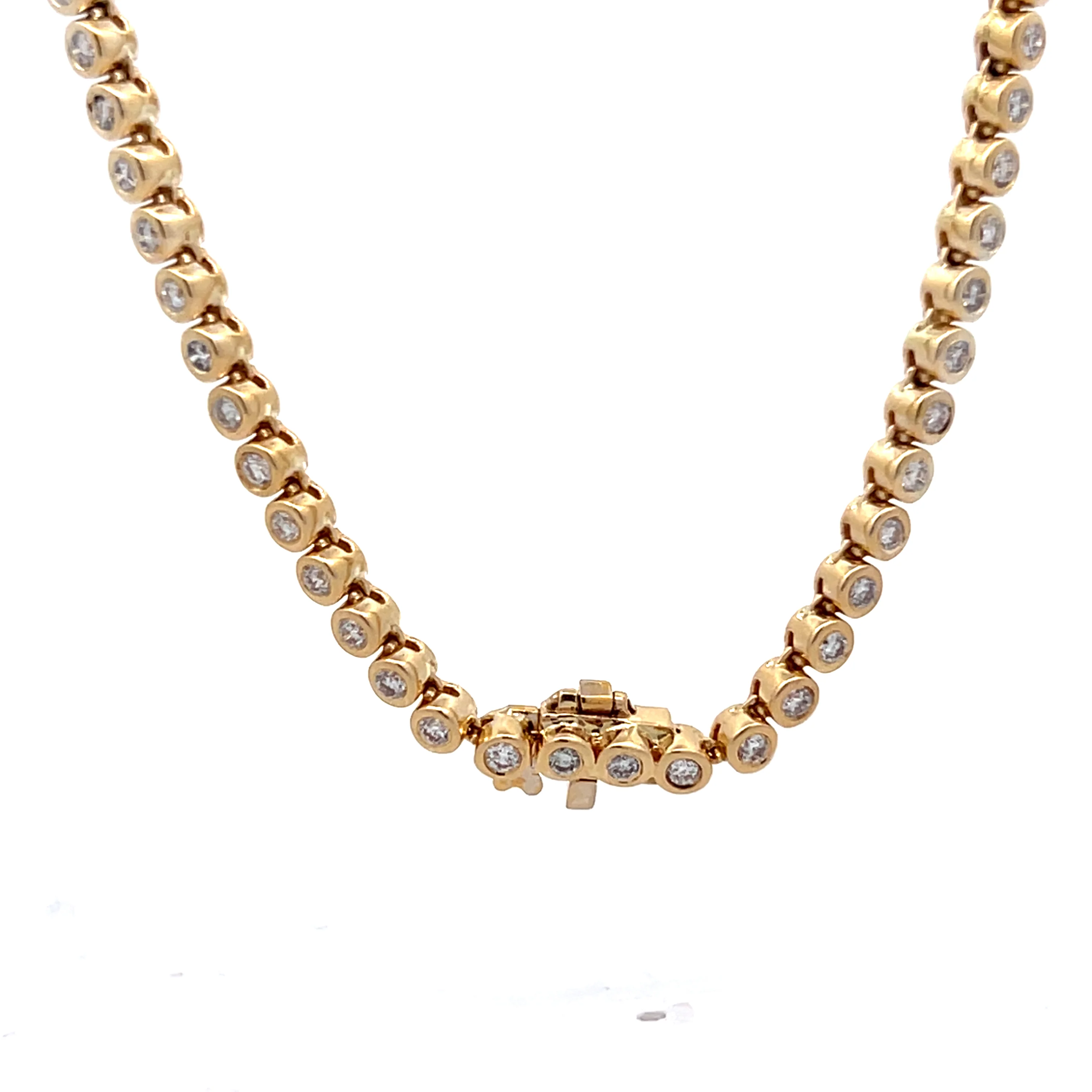 7.00ct Diamond Tennis Necklace 14k Yellow Gold - Image 4