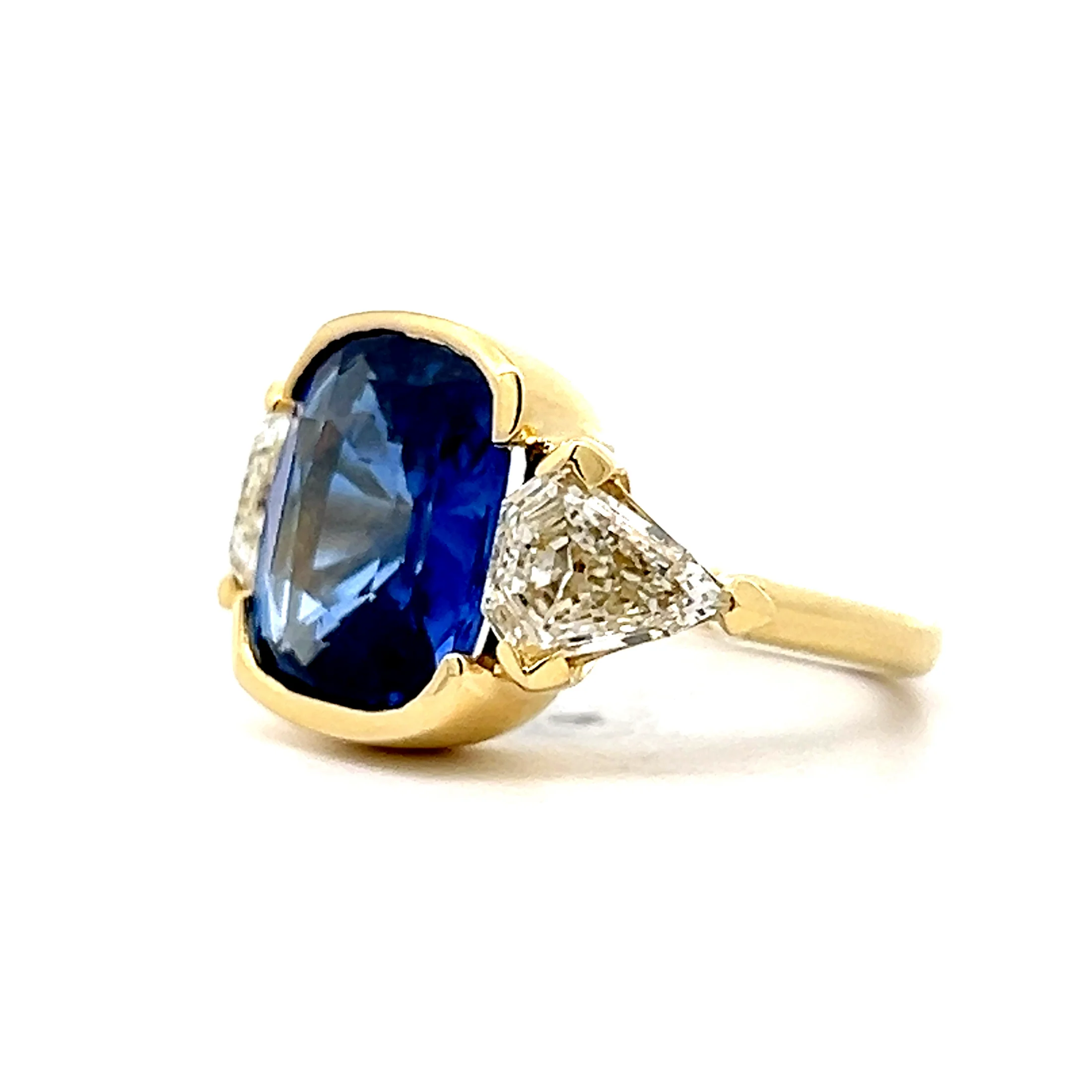7.07 Cushion Blue Sapphire Engagement Ring 14k - Image 2