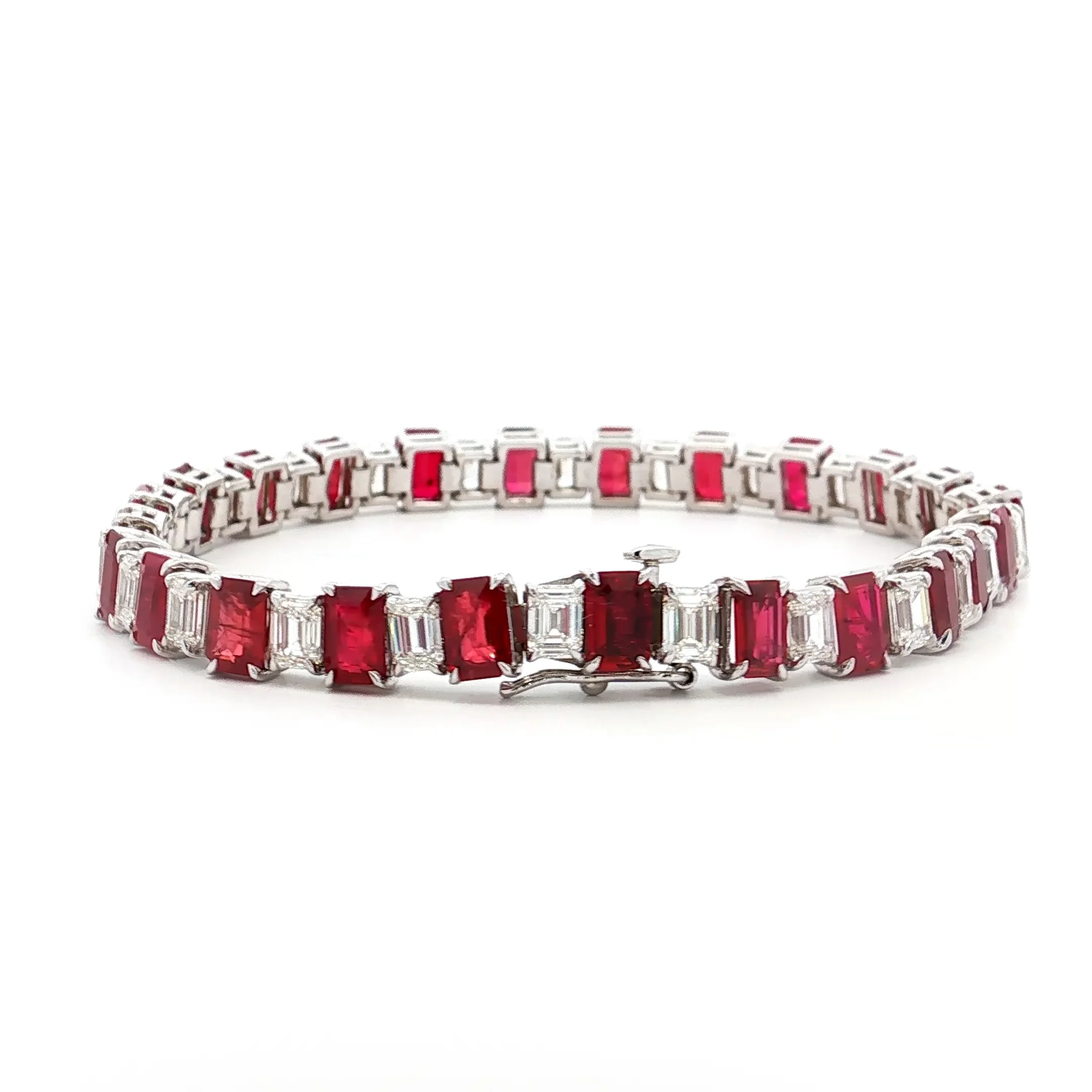 7.23 Ruby & Diamond Bracelet in 18k White Gold - Image 4