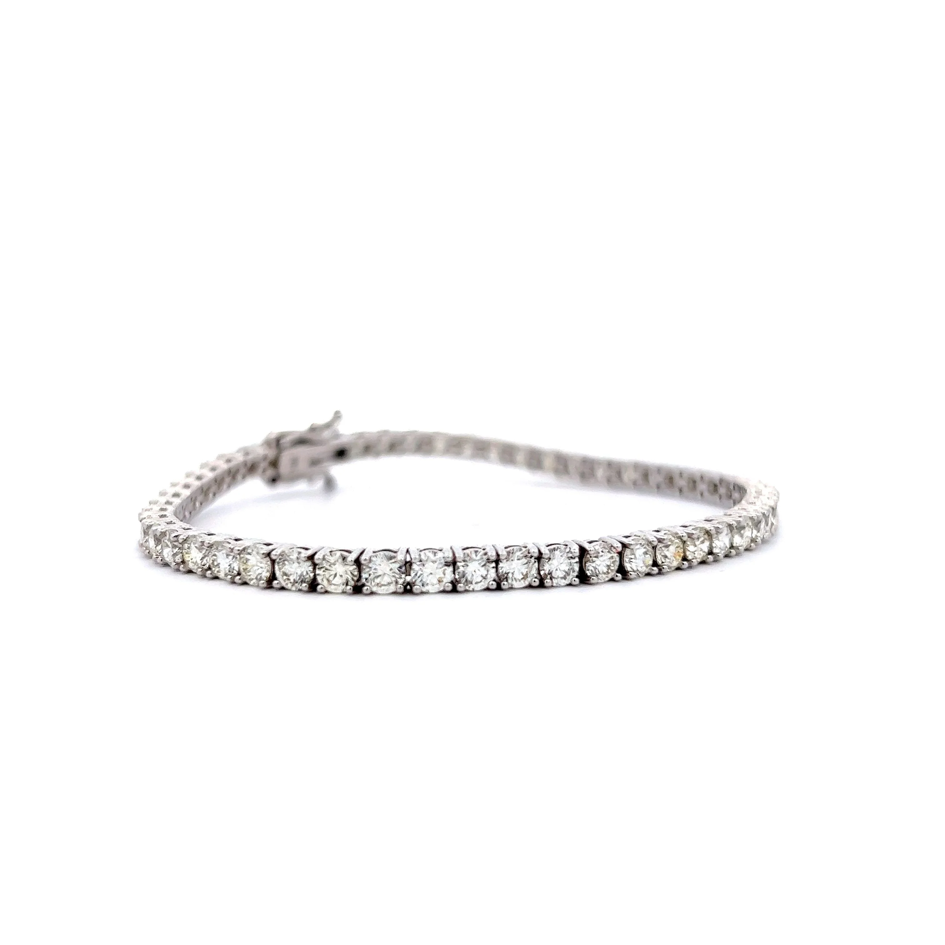 7.80 Diamond Straight Line Bracelet in 14k White Gold - Image 3