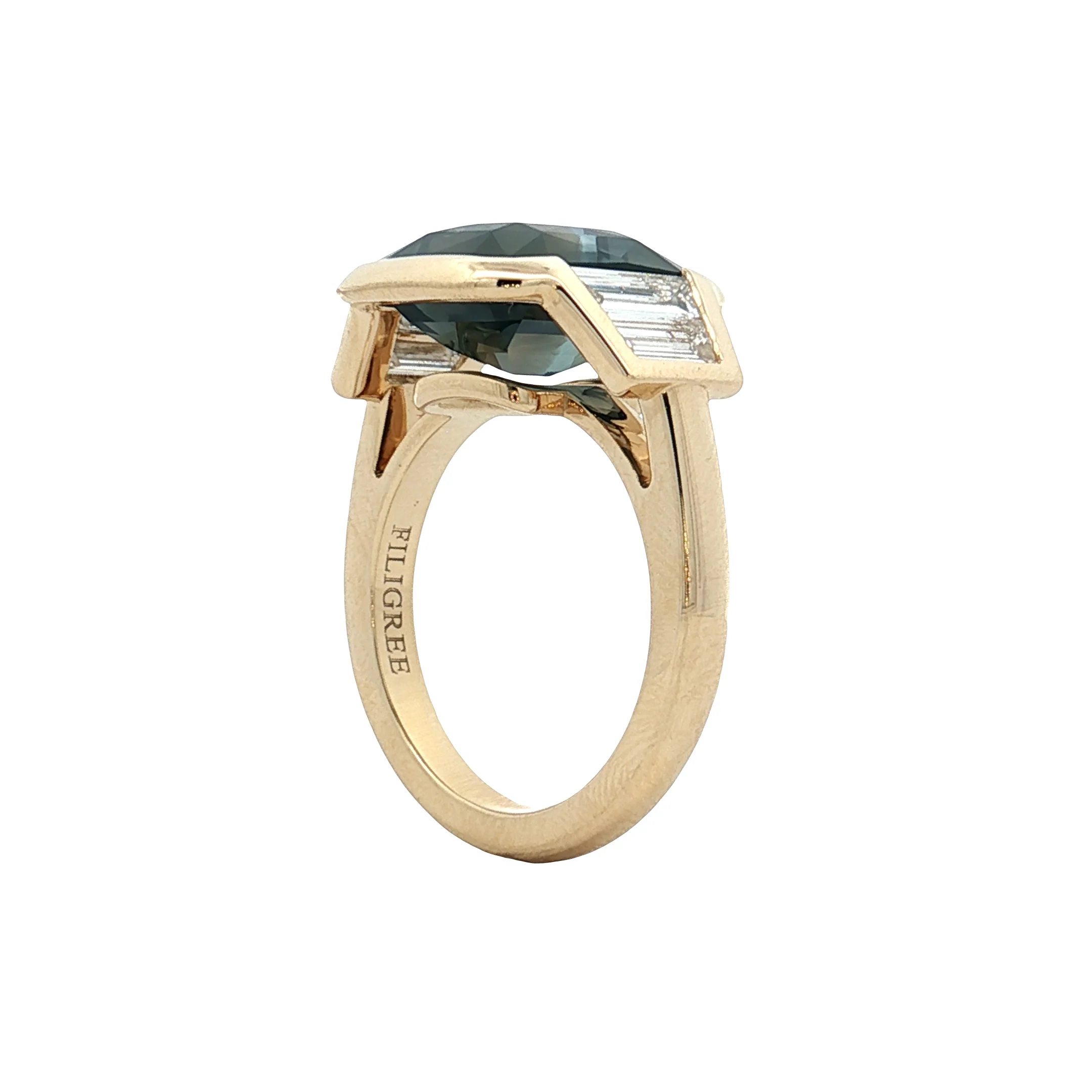 7.95 Bezel Sapphire Engagement Ring 14k Yellow Gold - Image 5