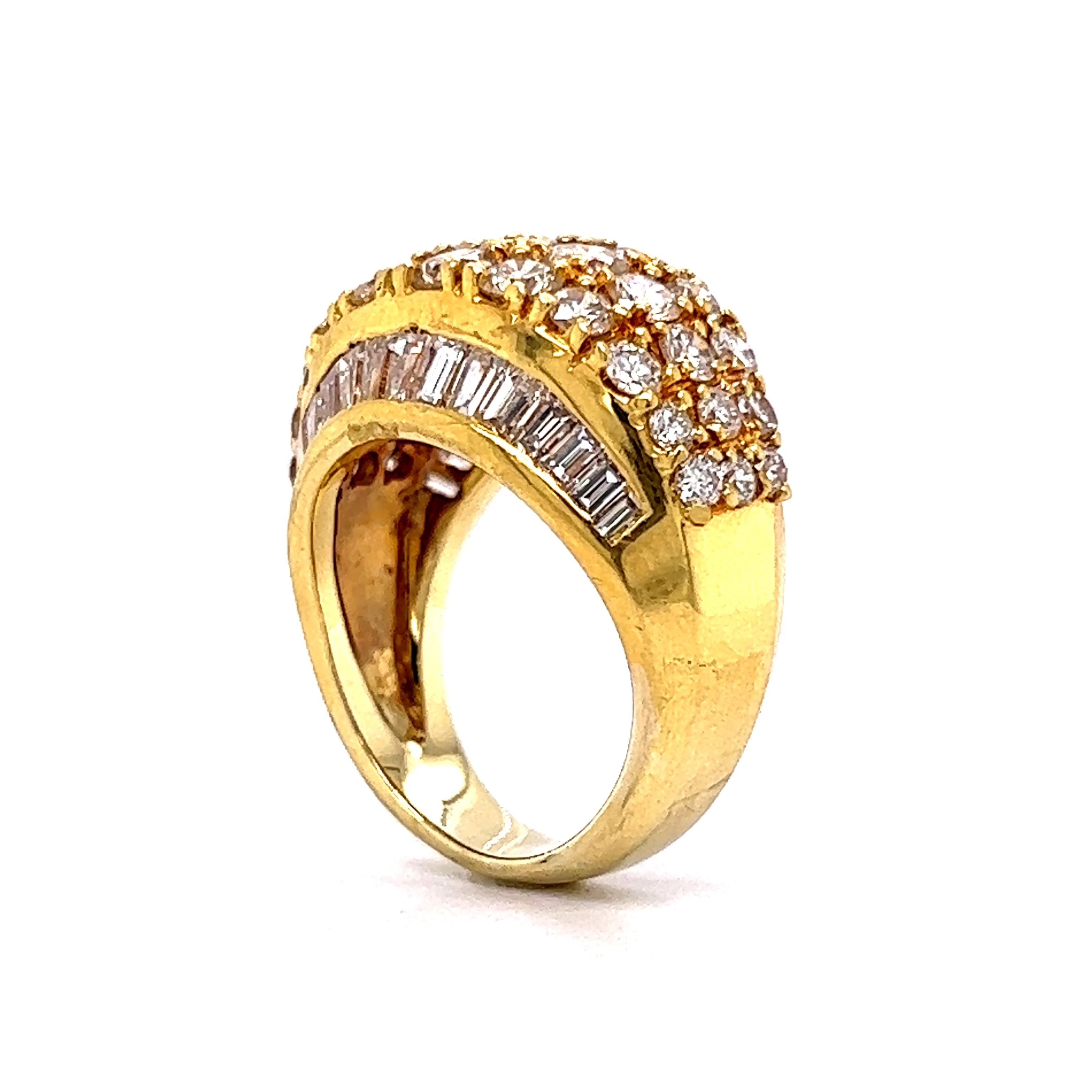 7 Carat Diamond Cocktail Ring 18k Yellow Gold - Image 5