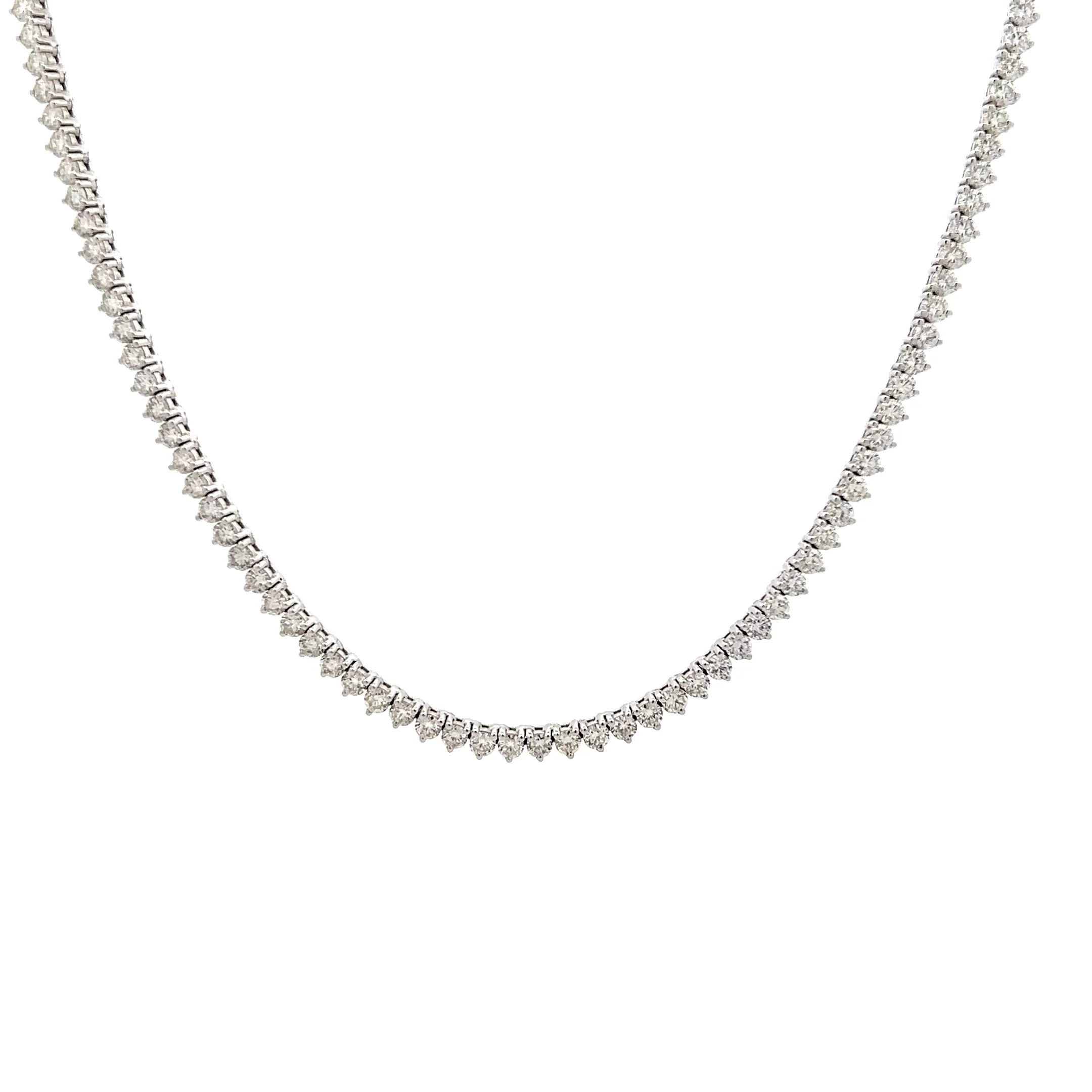7 Carat Diamond Tennis Necklace in 14k White Gold