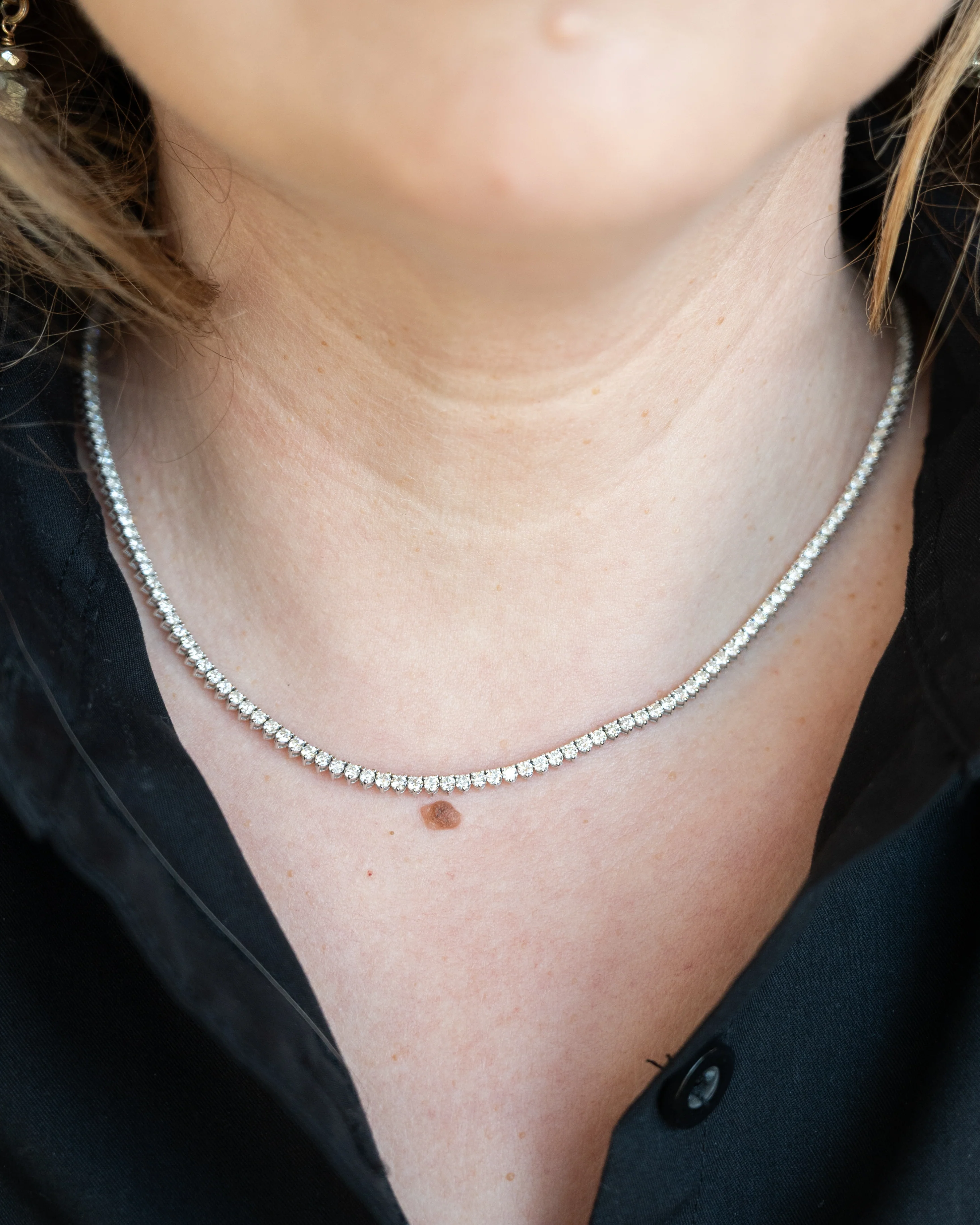 7 Carat Diamond Tennis Necklace in 14k White Gold - Image 6