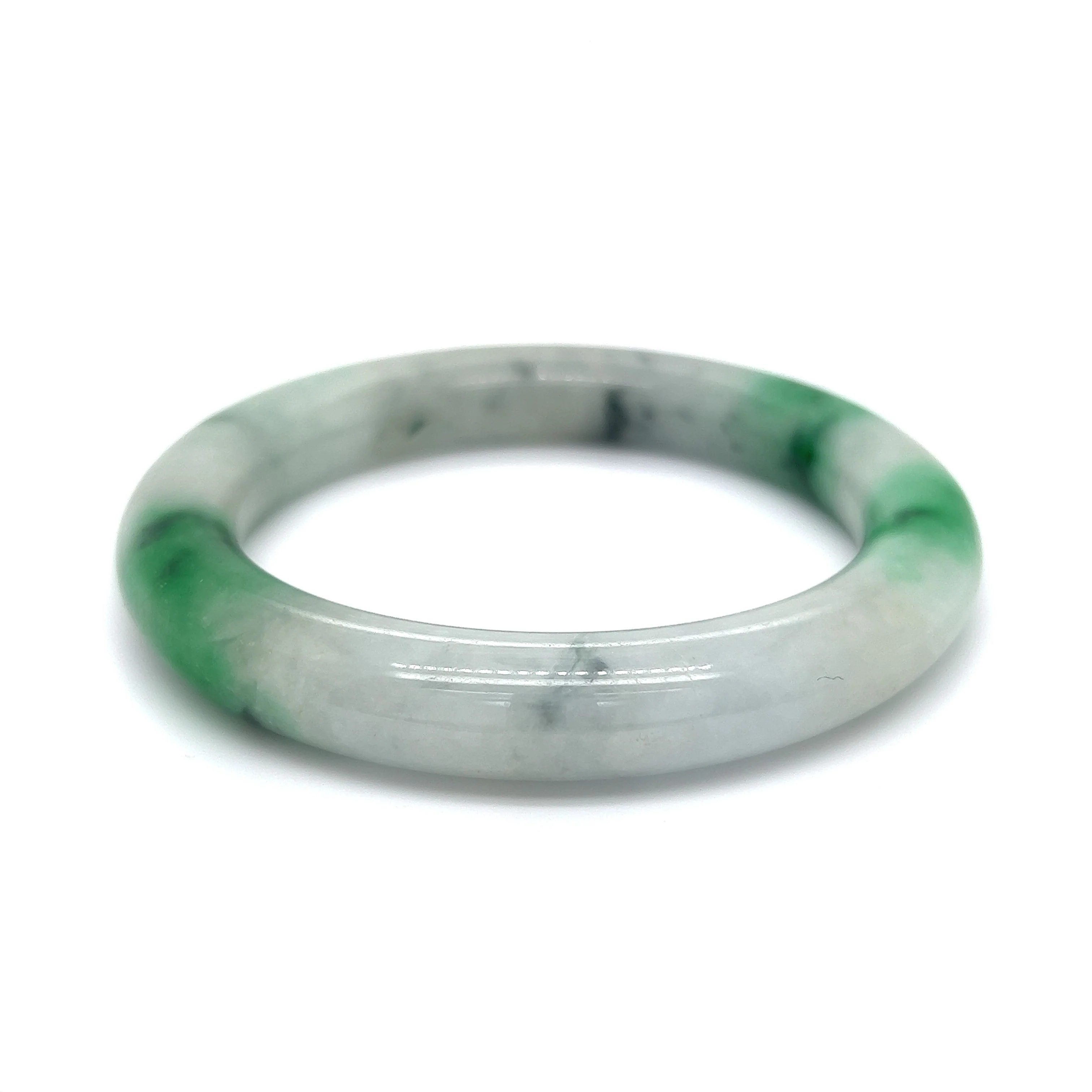7 Inch Mid-Century Solid Jade Bangle Bracelet - Image 3