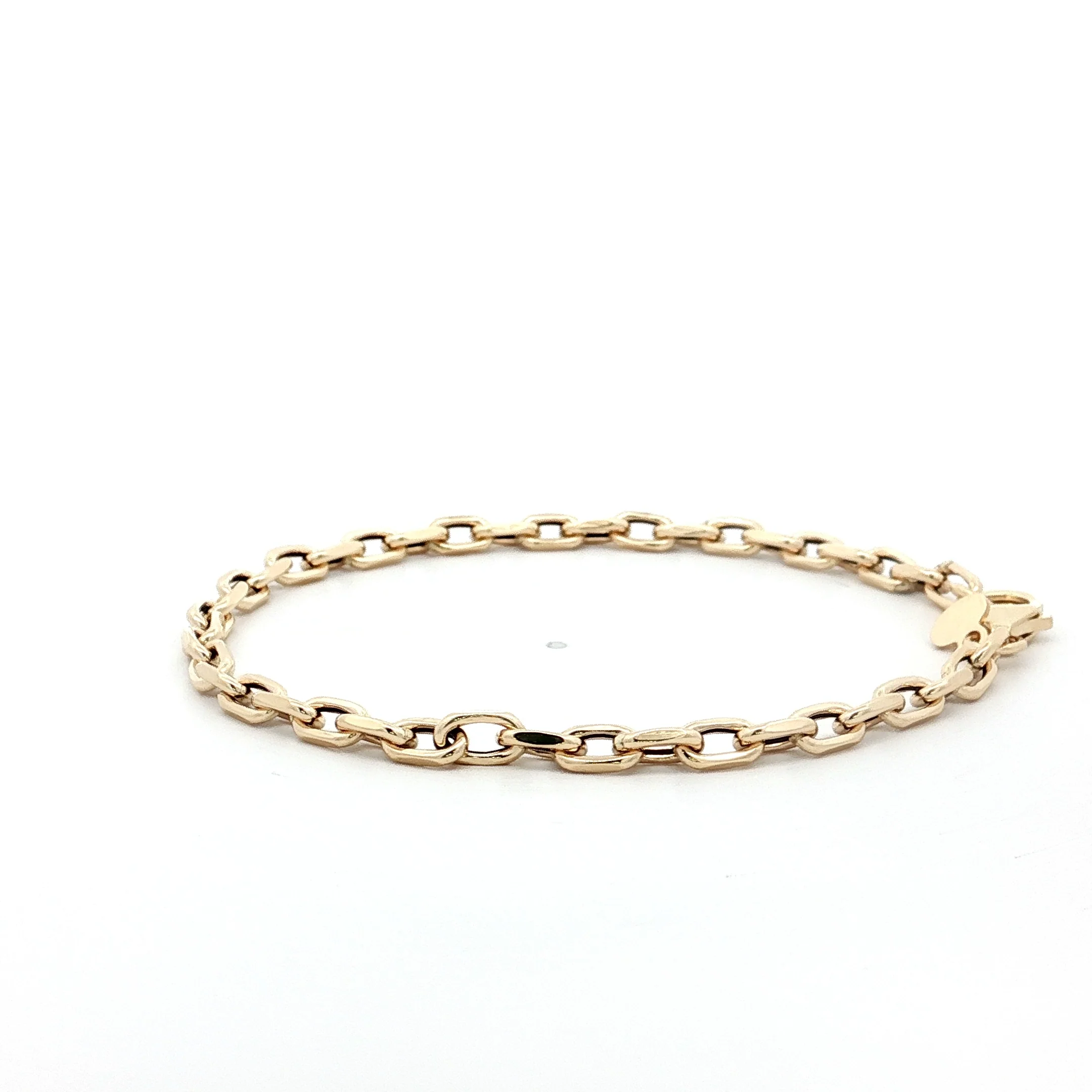 7" Oval Link Charm Bracelet in 14k Yellow Gold - Image 2