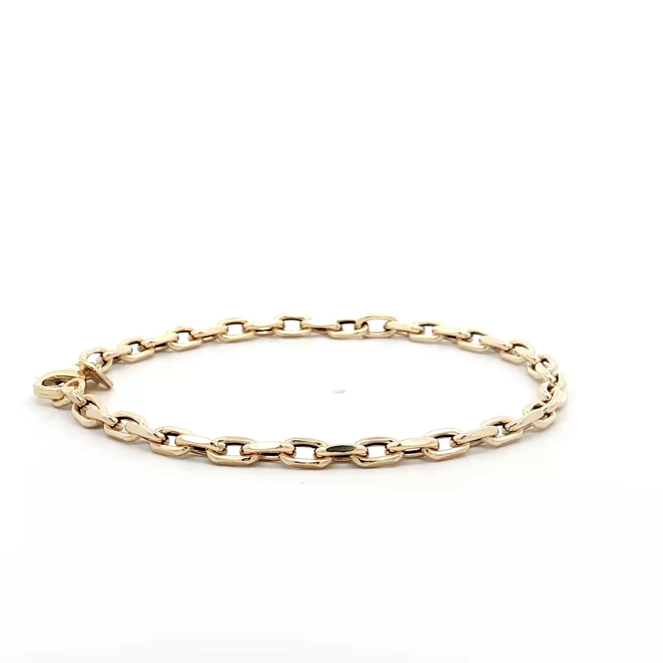7" Oval Link Charm Bracelet in 14k Yellow Gold - Image 3