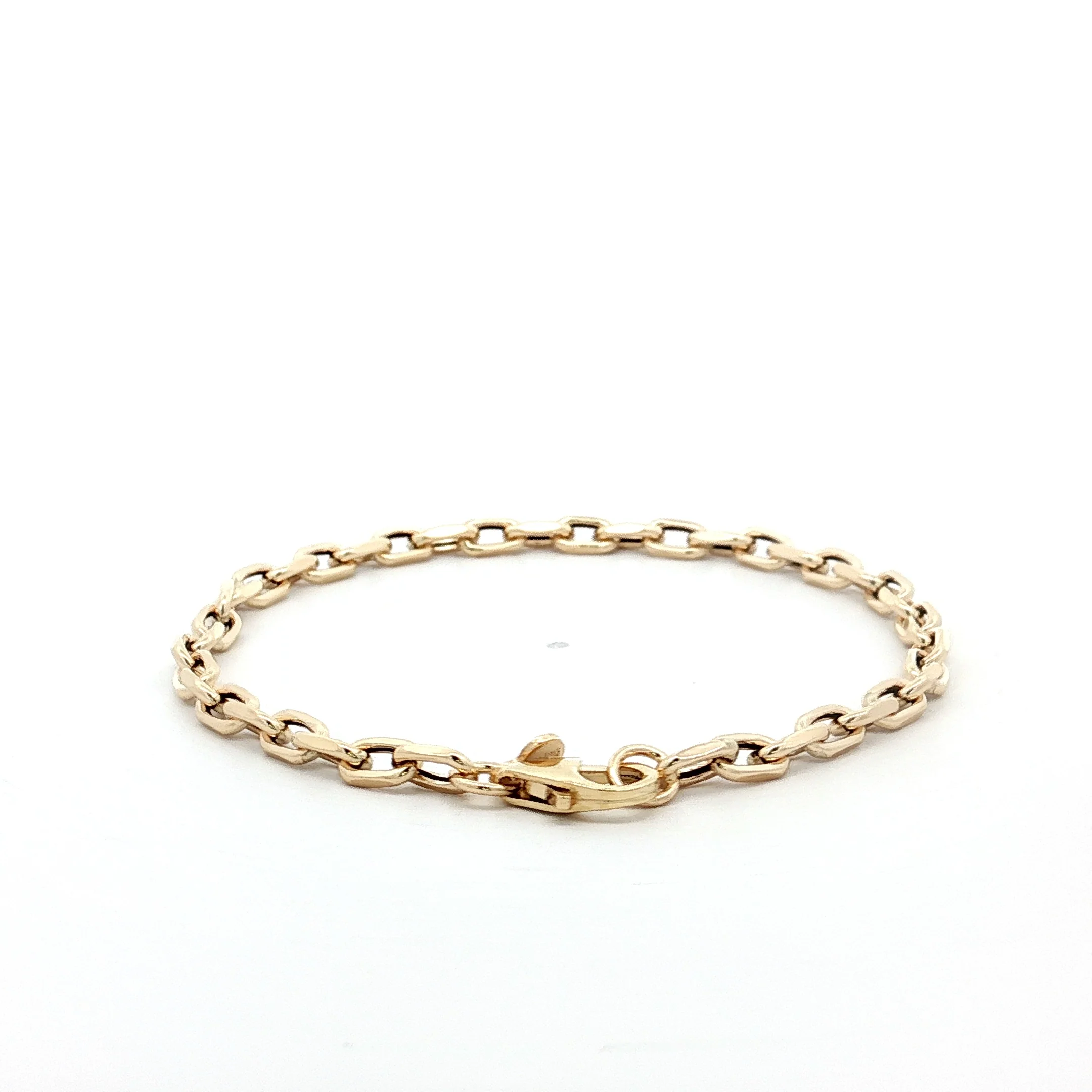 7" Oval Link Charm Bracelet in 14k Yellow Gold - Image 4