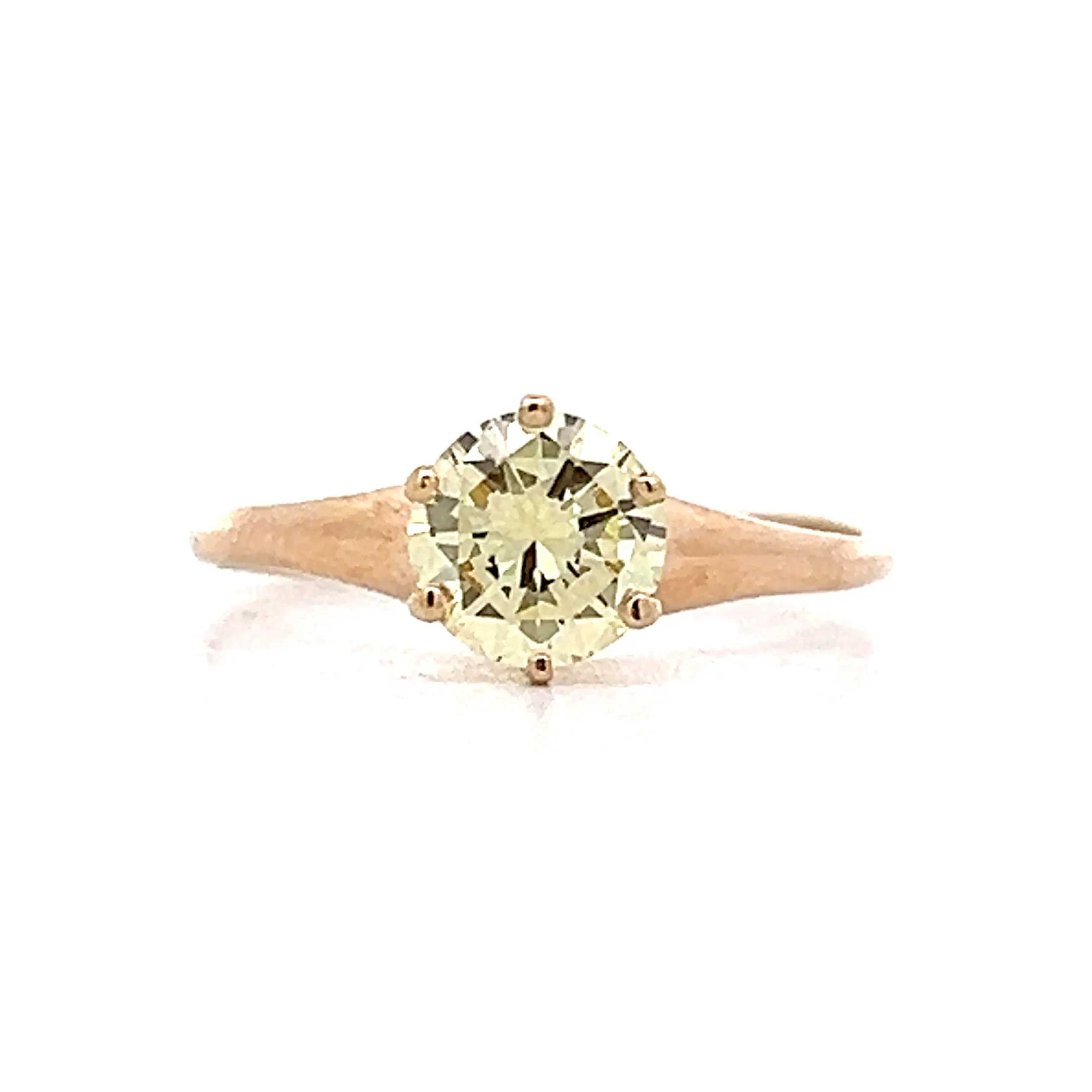 .70 Antique Fancy Yellow Diamond Engagement Ring in 14k