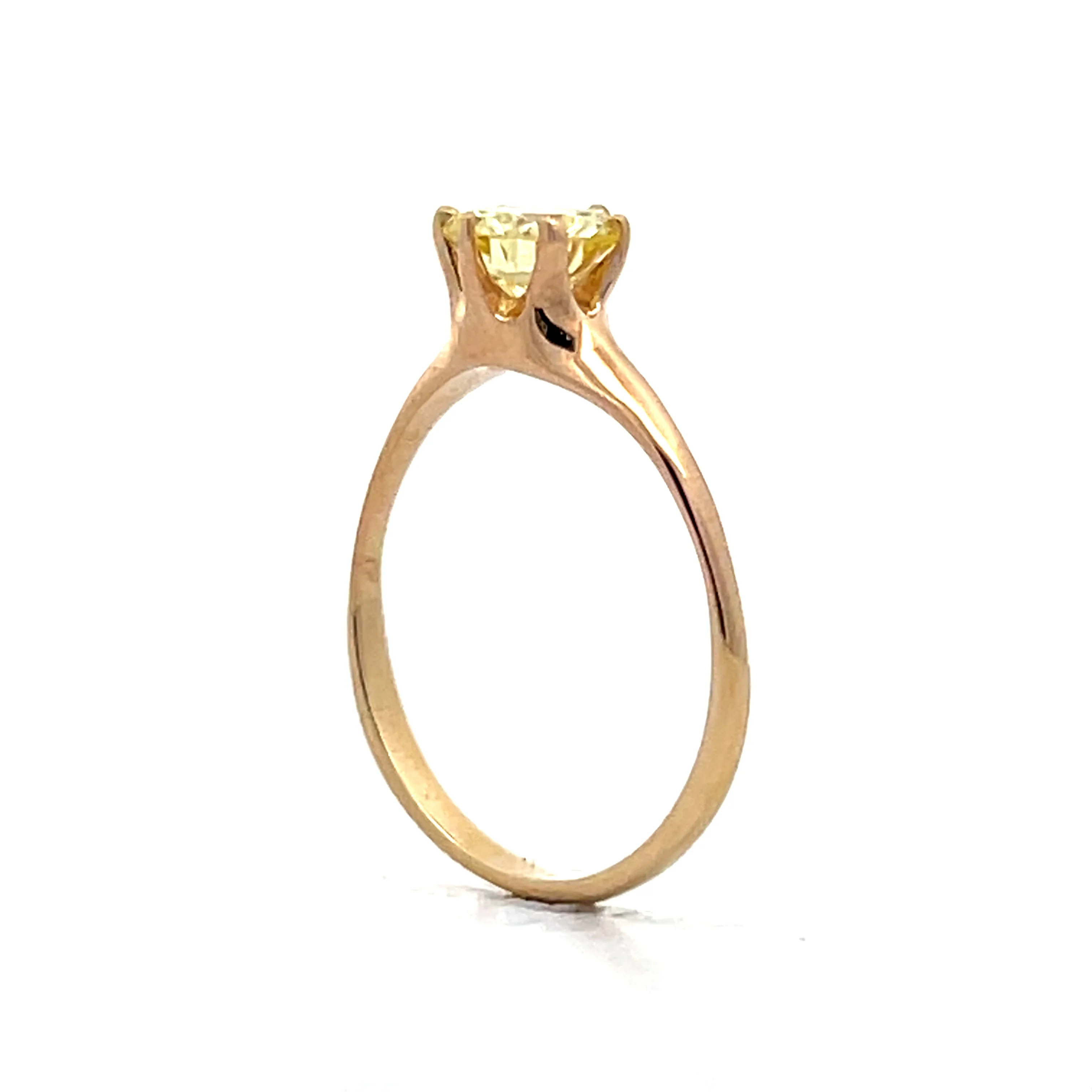 .70 Antique Fancy Yellow Diamond Engagement Ring in 14k - Image 5