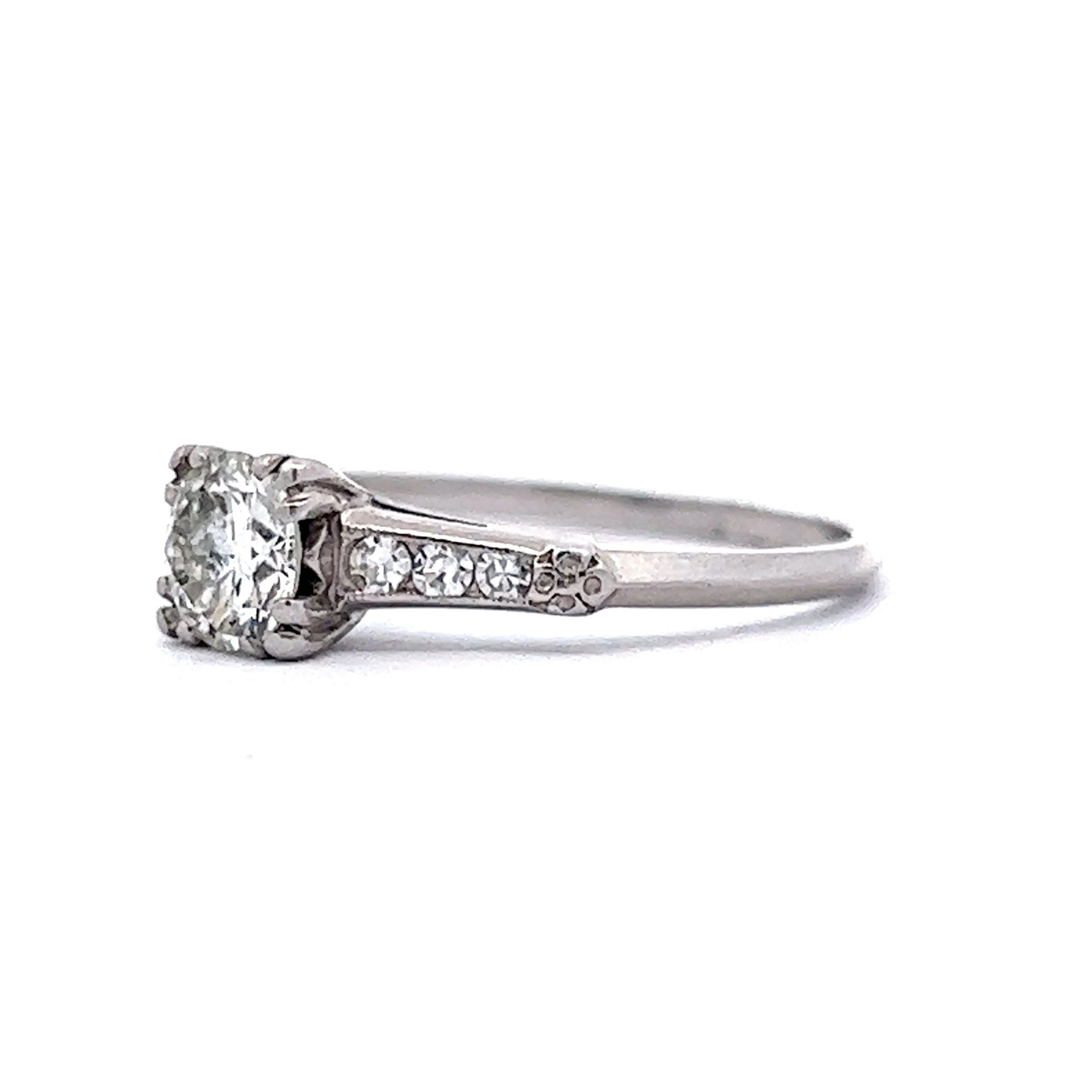 .70 Deco Diamond Engagement Ring & Wedding Band in Platinum - Image 7