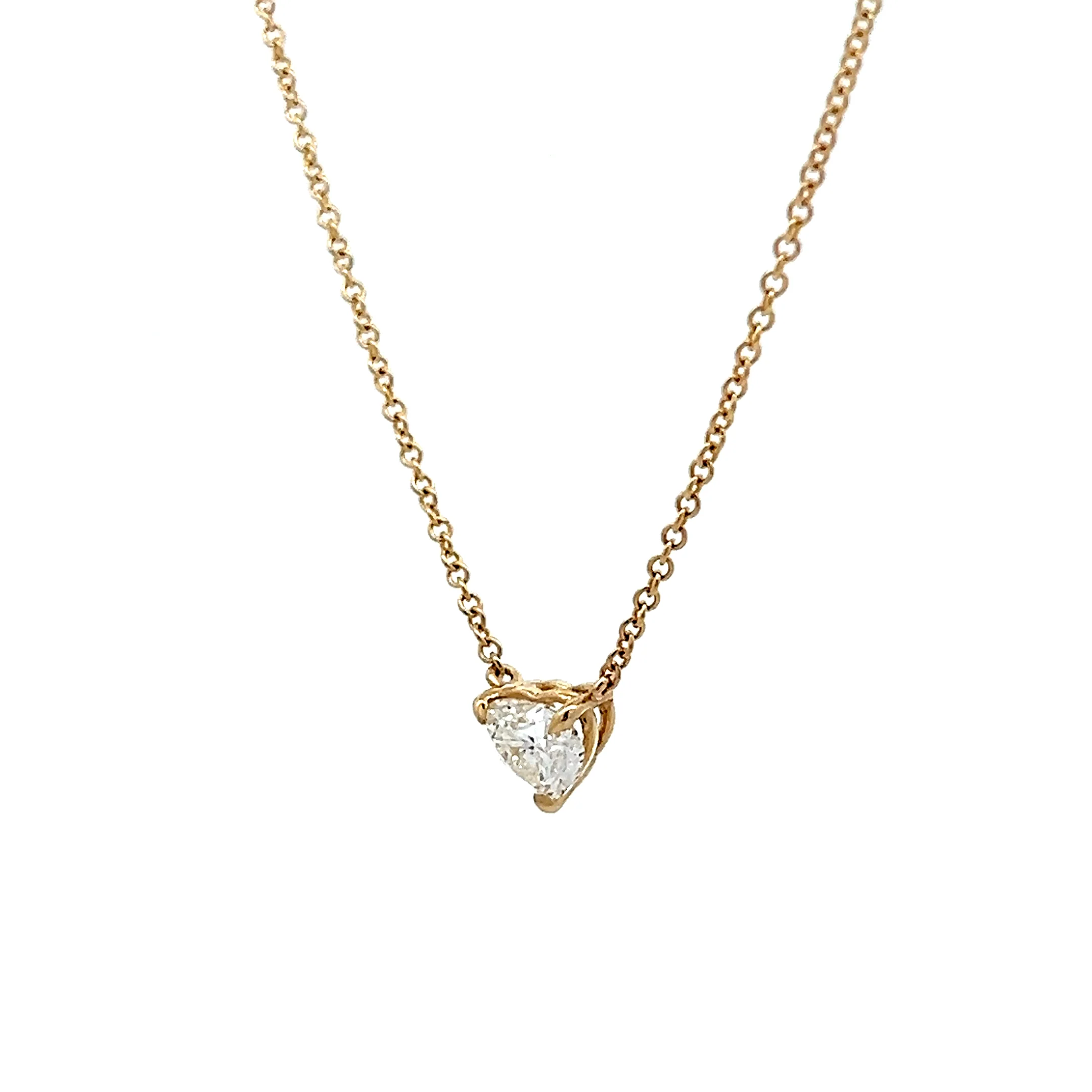 .70 Heart Shaped Diamond Pendant Necklace 14k - Image 2