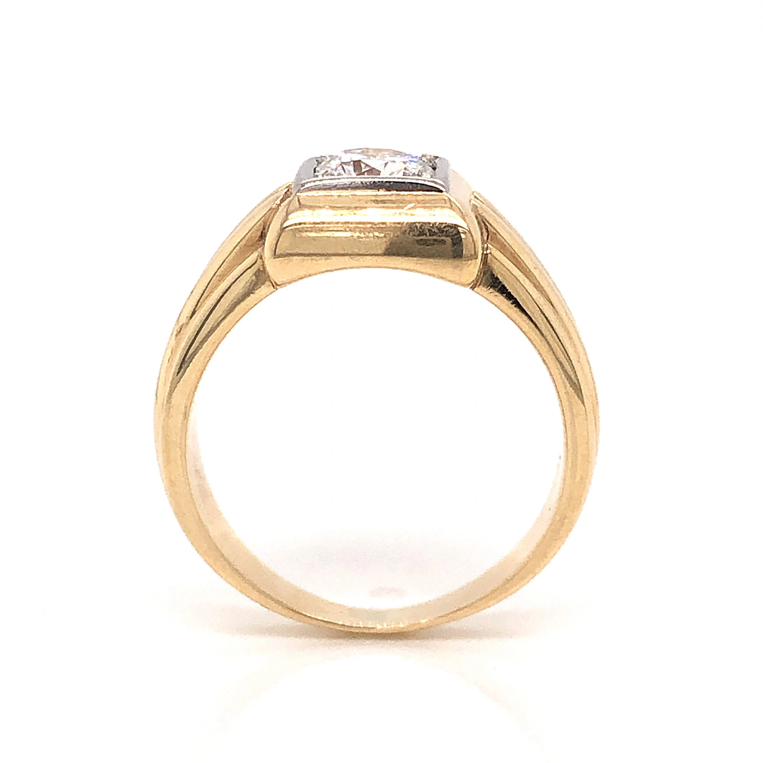 .70 Mid-Century Diamond Engagement Ring in 14k Yellow Gold - Image 4