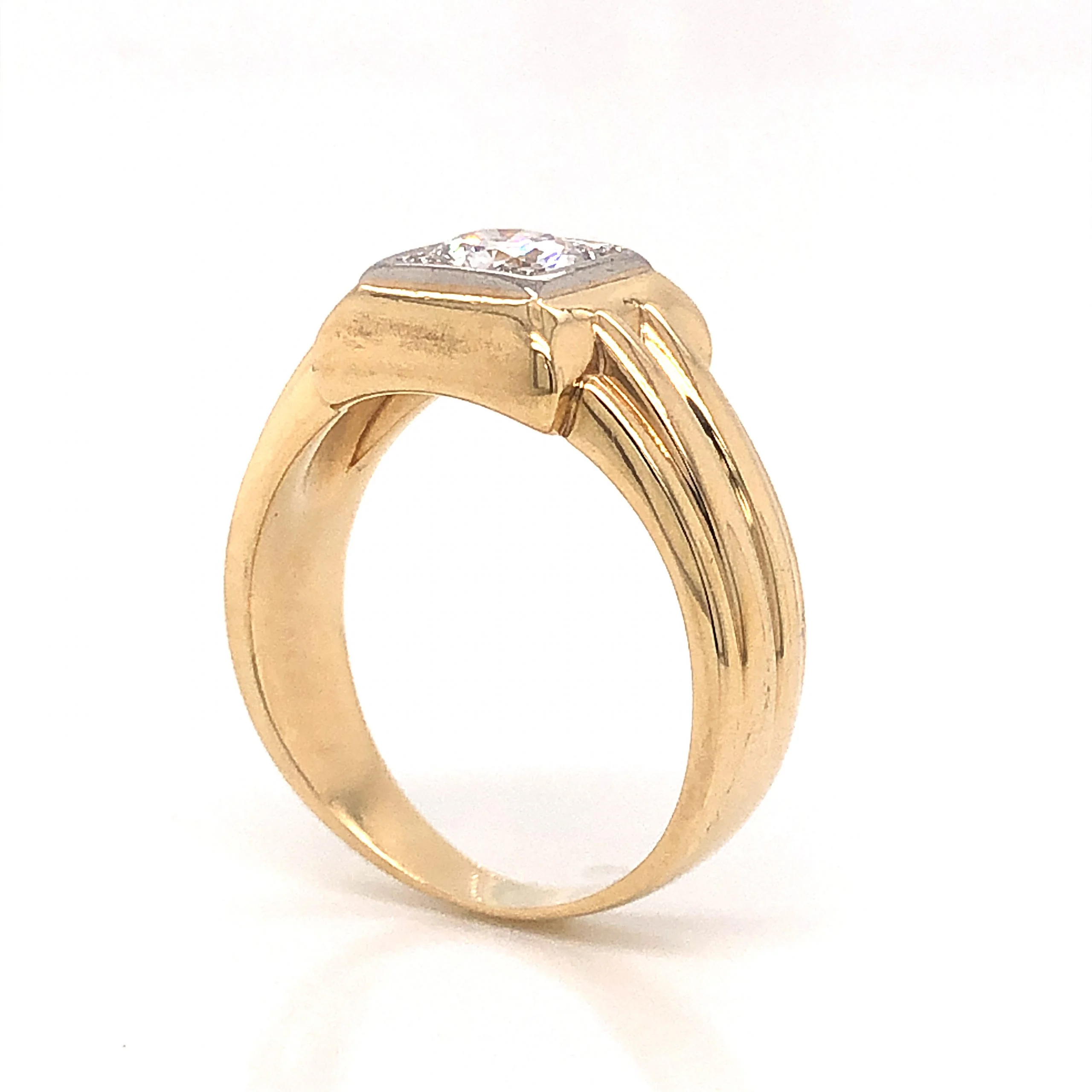 .70 Mid-Century Diamond Engagement Ring in 14k Yellow Gold - Image 5