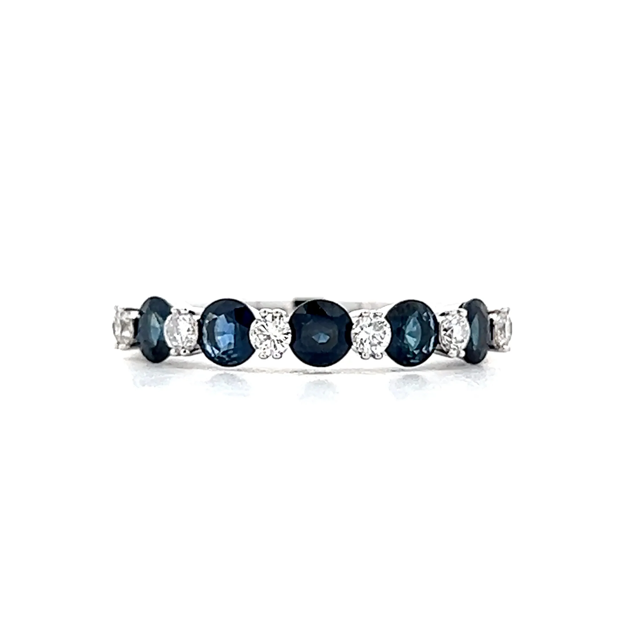 .70 Sapphire & Diamond Wedding Band in 14k