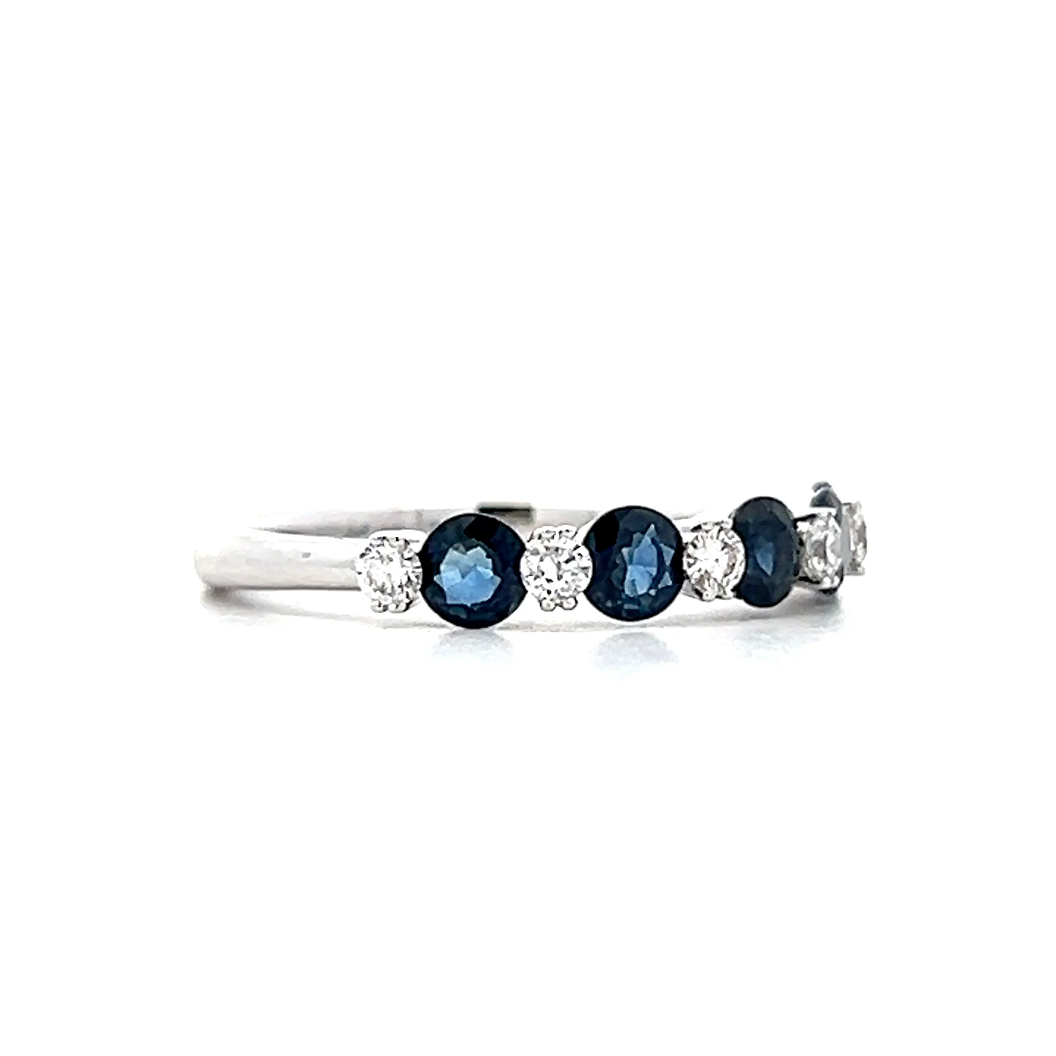 .70 Sapphire & Diamond Wedding Band in 14k - Image 3