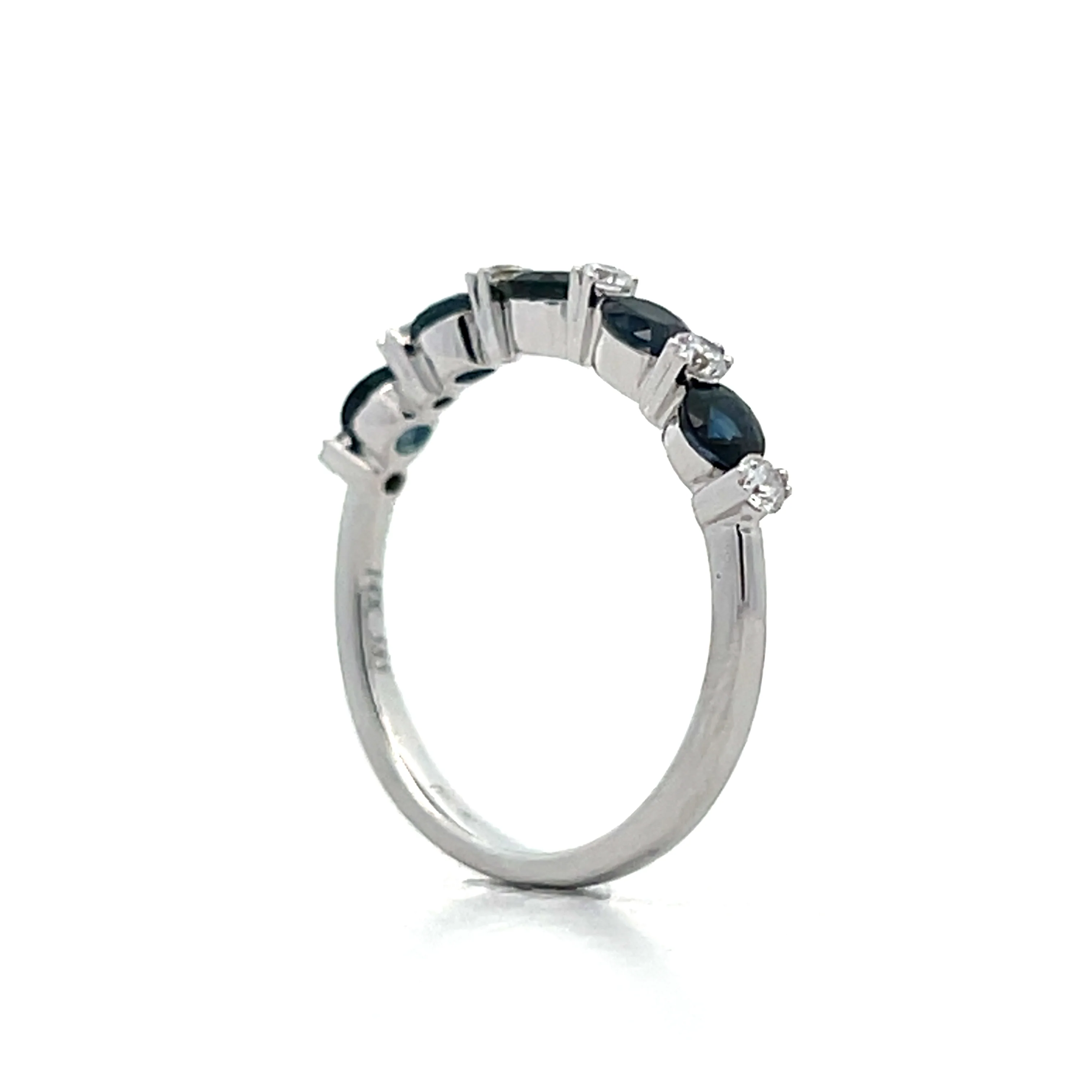 .70 Sapphire & Diamond Wedding Band in 14k - Image 5