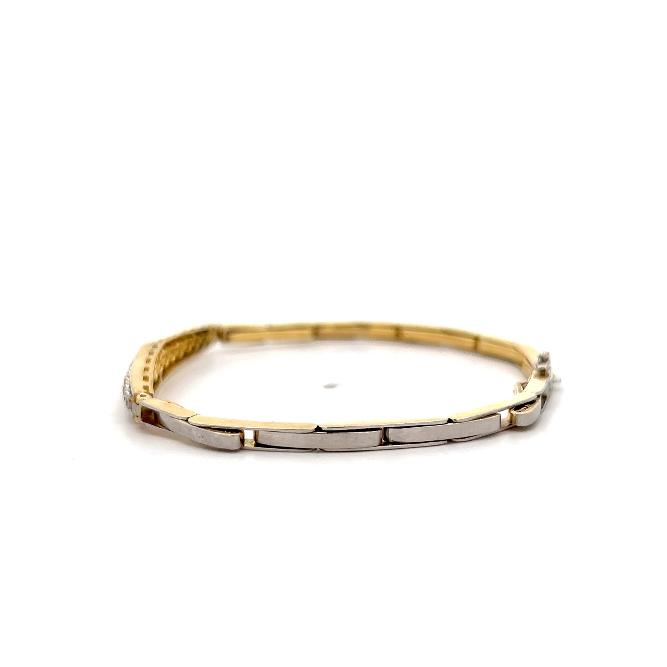 .70 Vintage Diamond Stretch Bracelet 14k Two-Tone Gold - Image 2