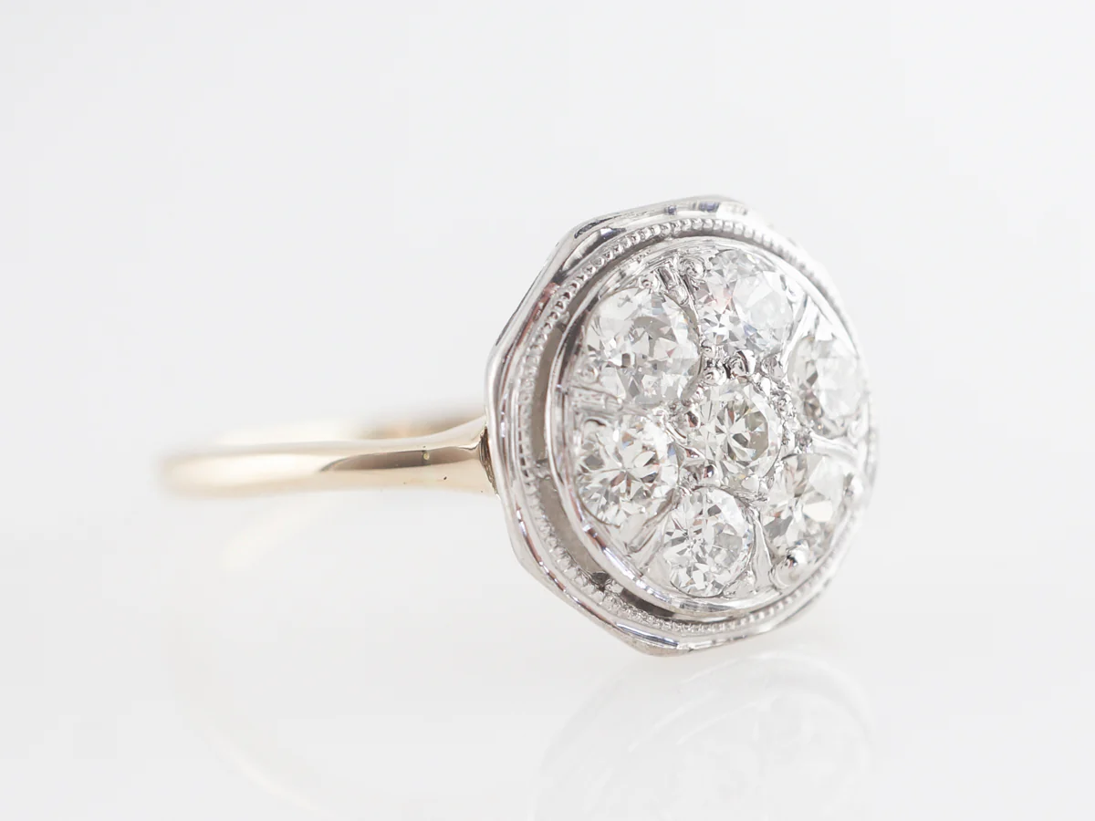 .70 Vintage Old European Diamond Cluster Ring in 14K - Image 3
