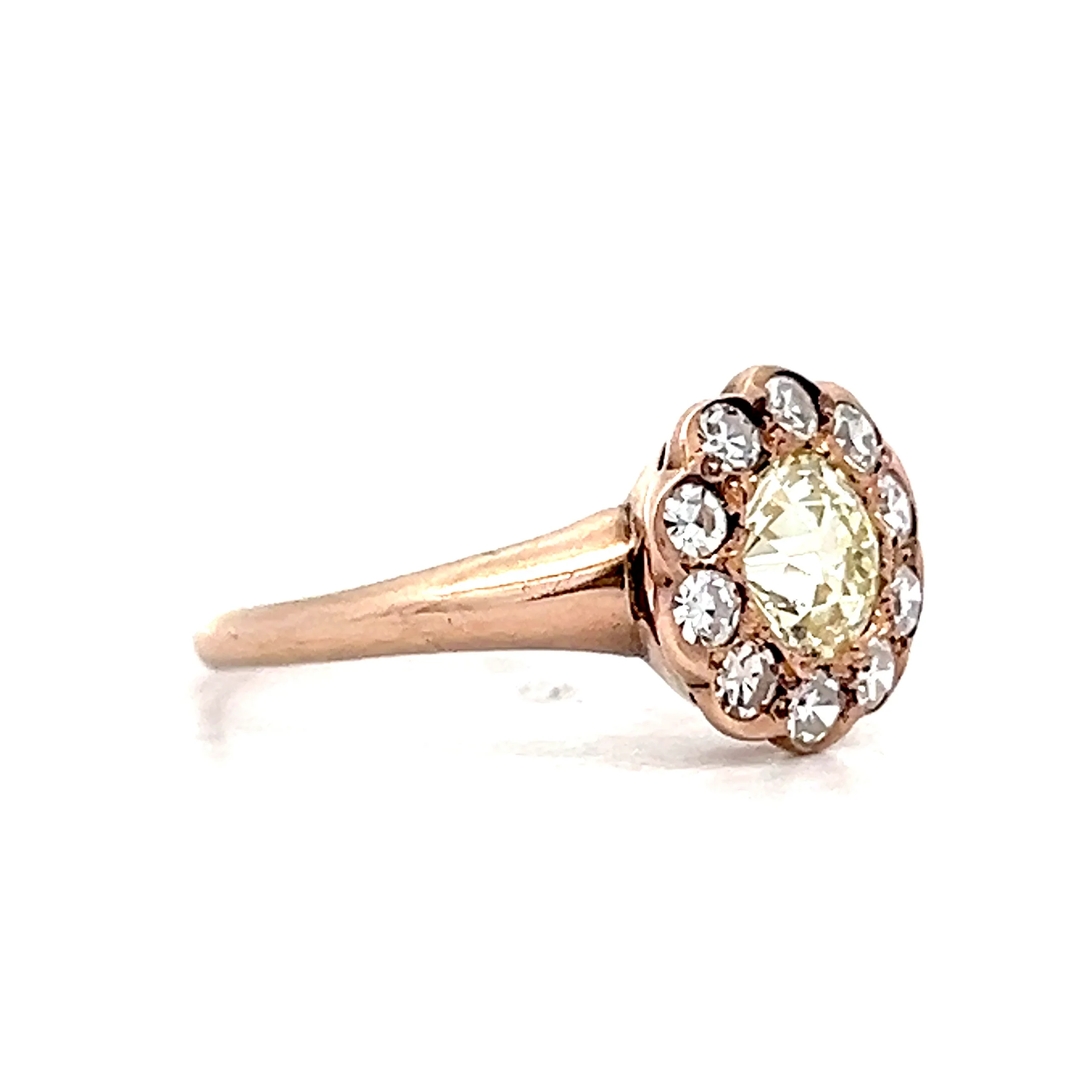 .71 Vintage Victorian Diamond Cluster Engagement Ring 9k - Image 3