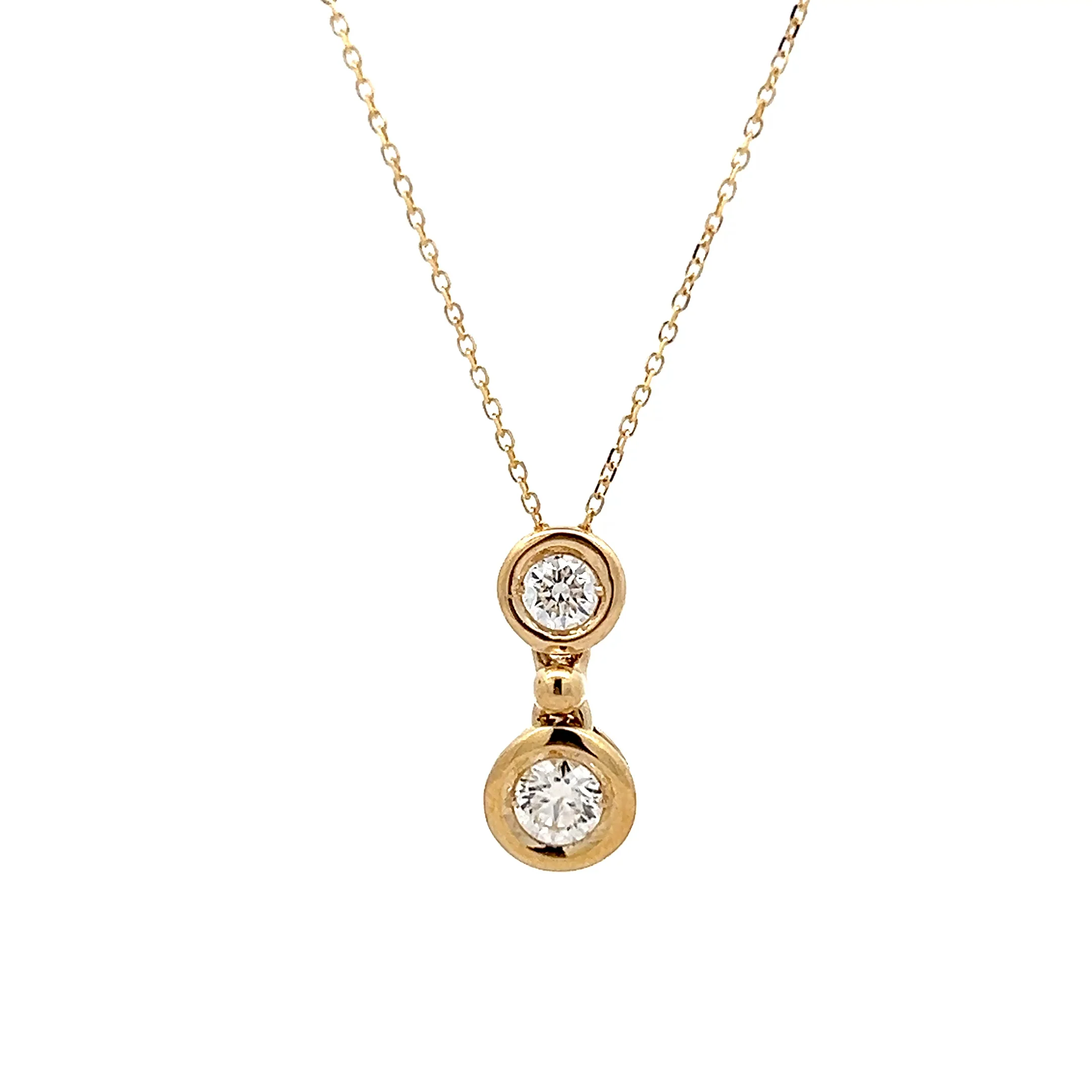 .72 Bezel Set Diamond Pendant Necklace in 14k