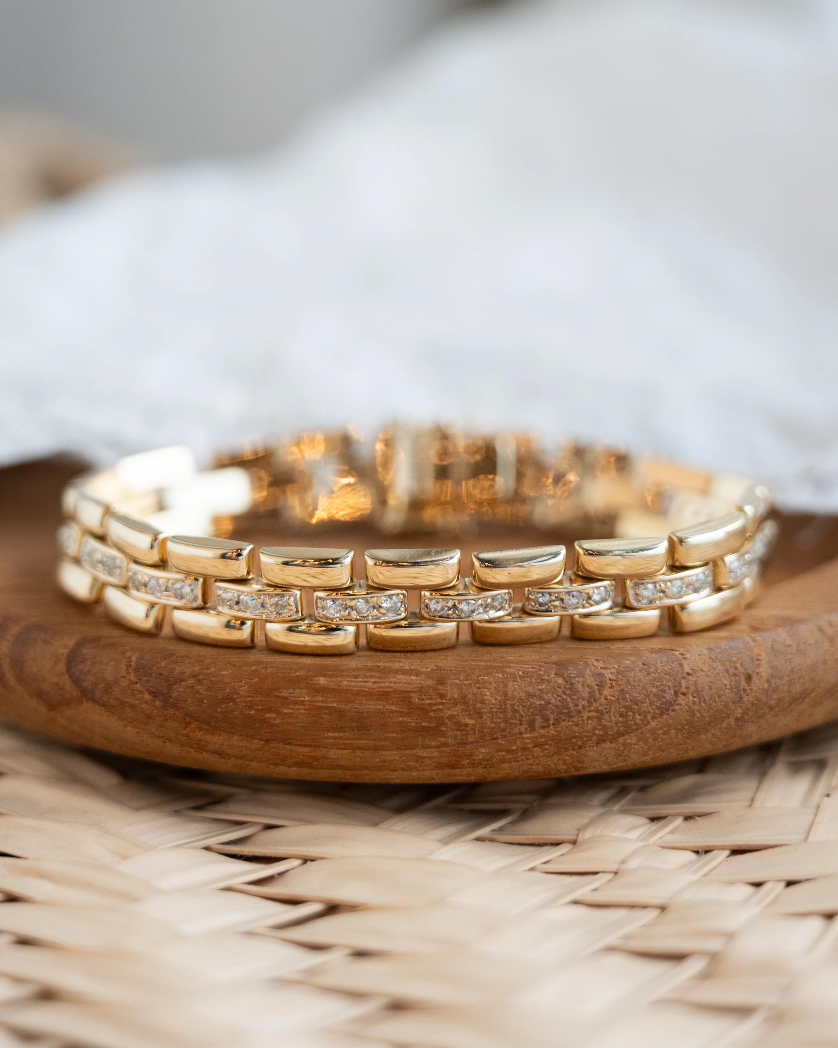 .72 Diamond Panther Link Bracelet in 14k Yellow Gold - Image 5