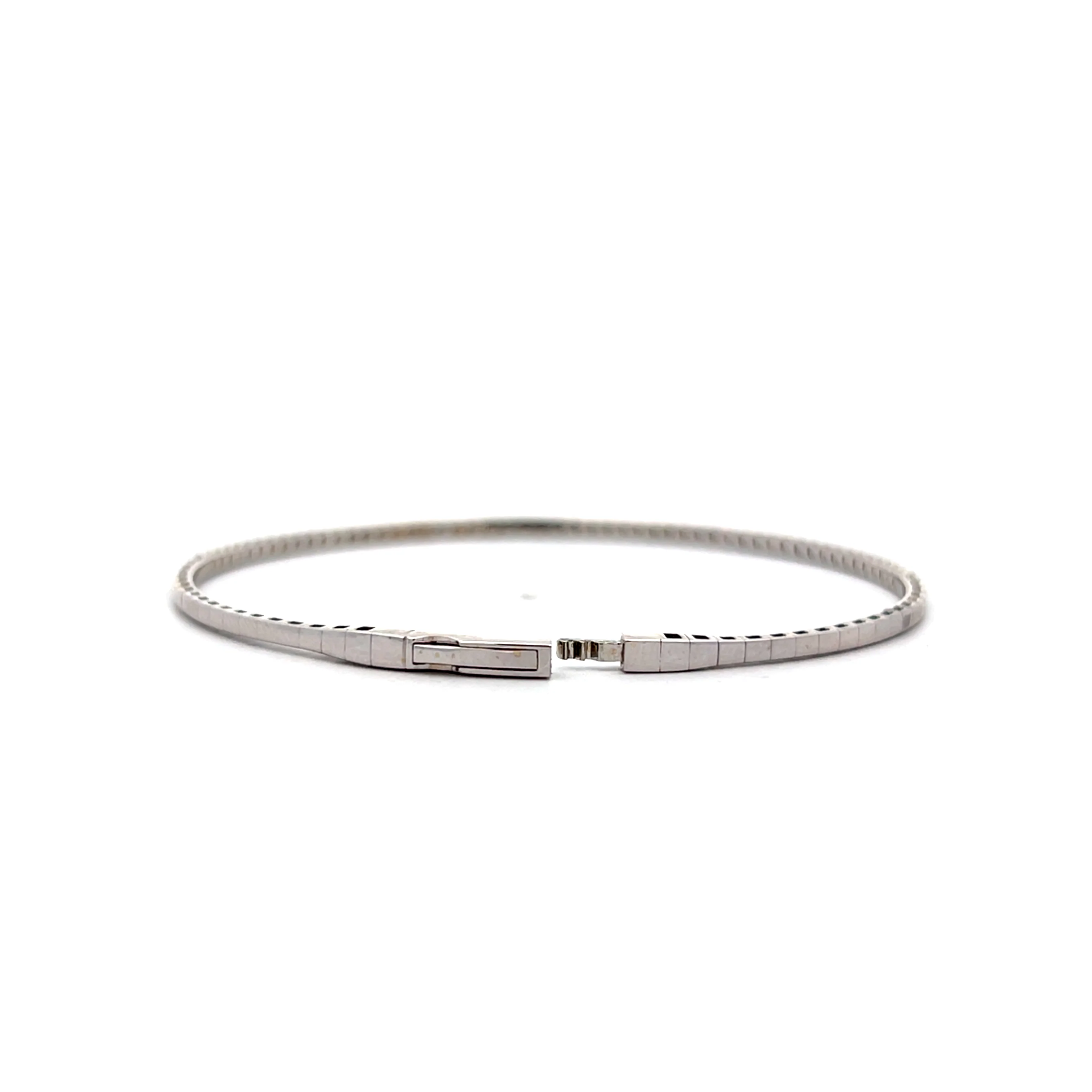 .72 Flexible Diamond Bangle Bracelet in 14k White Gold - Image 4