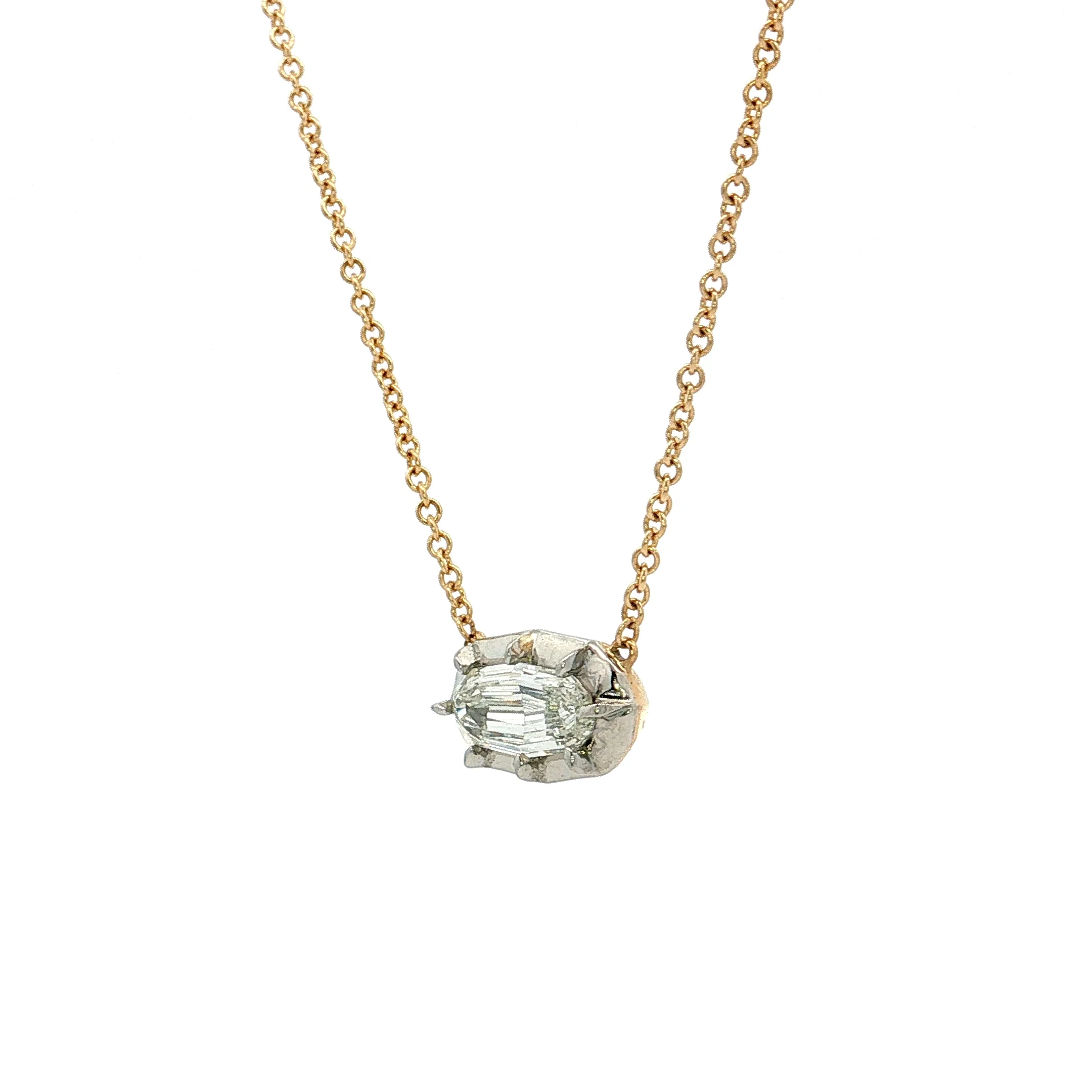 .72 Oval Diamond Pendant Necklace 18k Gold - Image 2