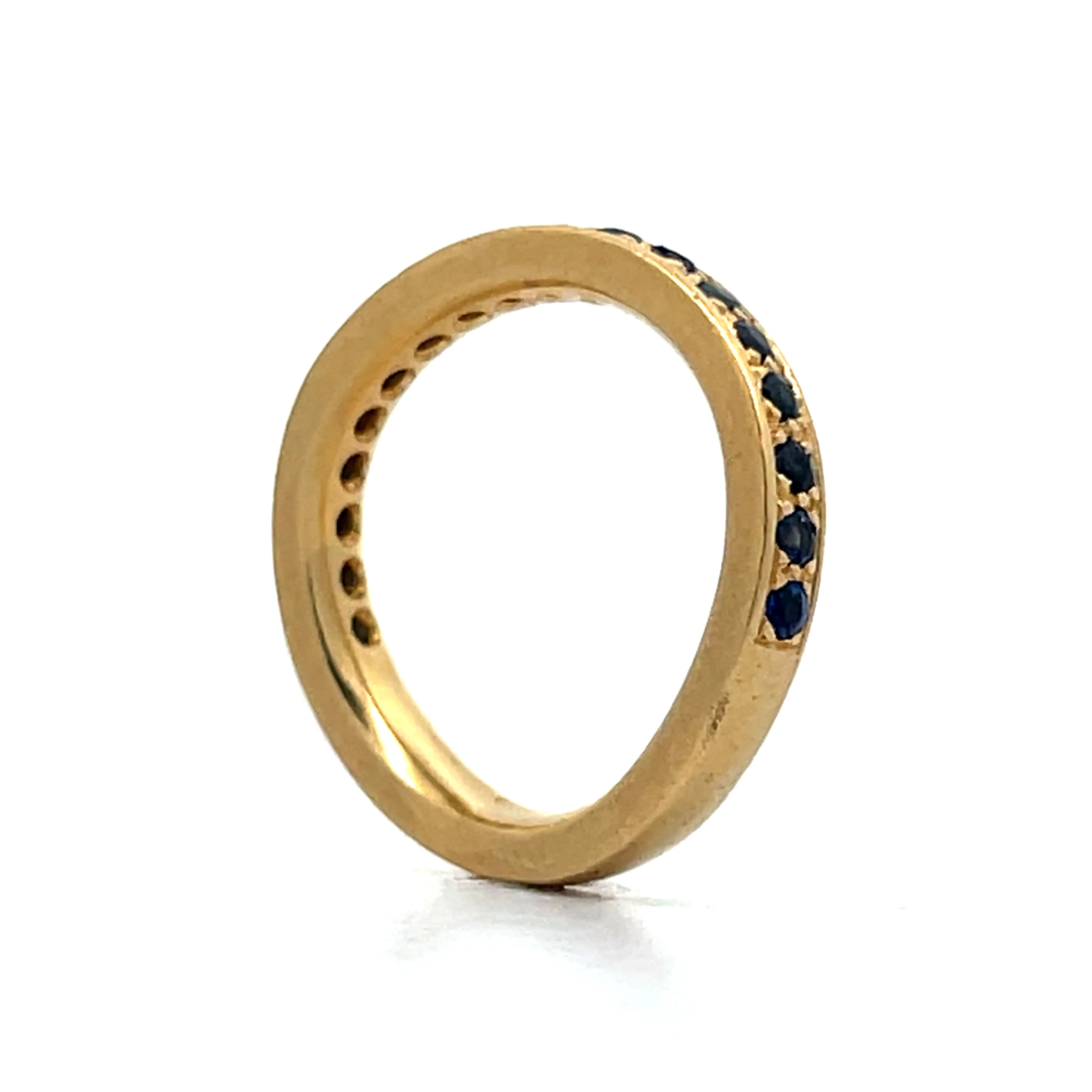 .72 Round Sapphire Wedding Band in 18k Yellow Gold - Image 5
