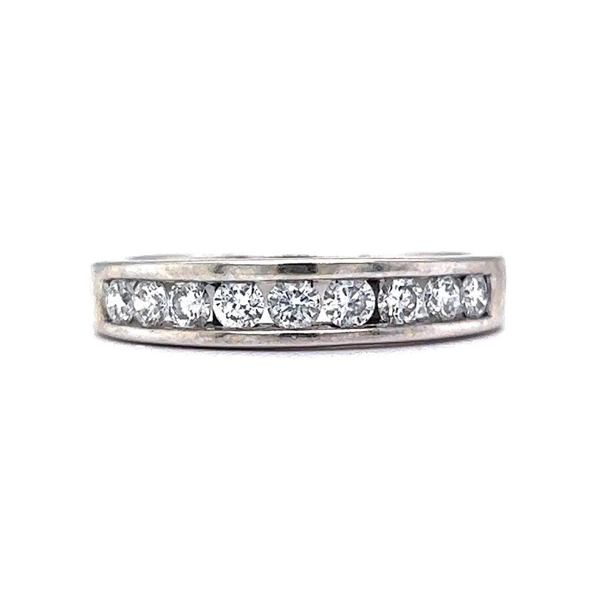 .72 Round Diamond Wedding Band in 14k White Gold
