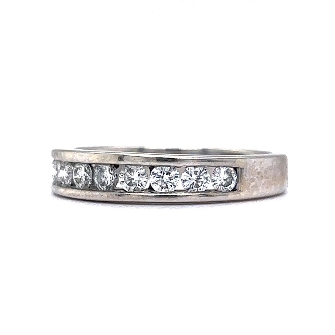 .72 Round Diamond Wedding Band in 14k White Gold - Image 2