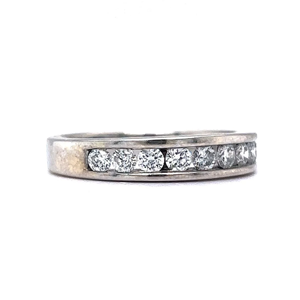 .72 Round Diamond Wedding Band in 14k White Gold - Image 3