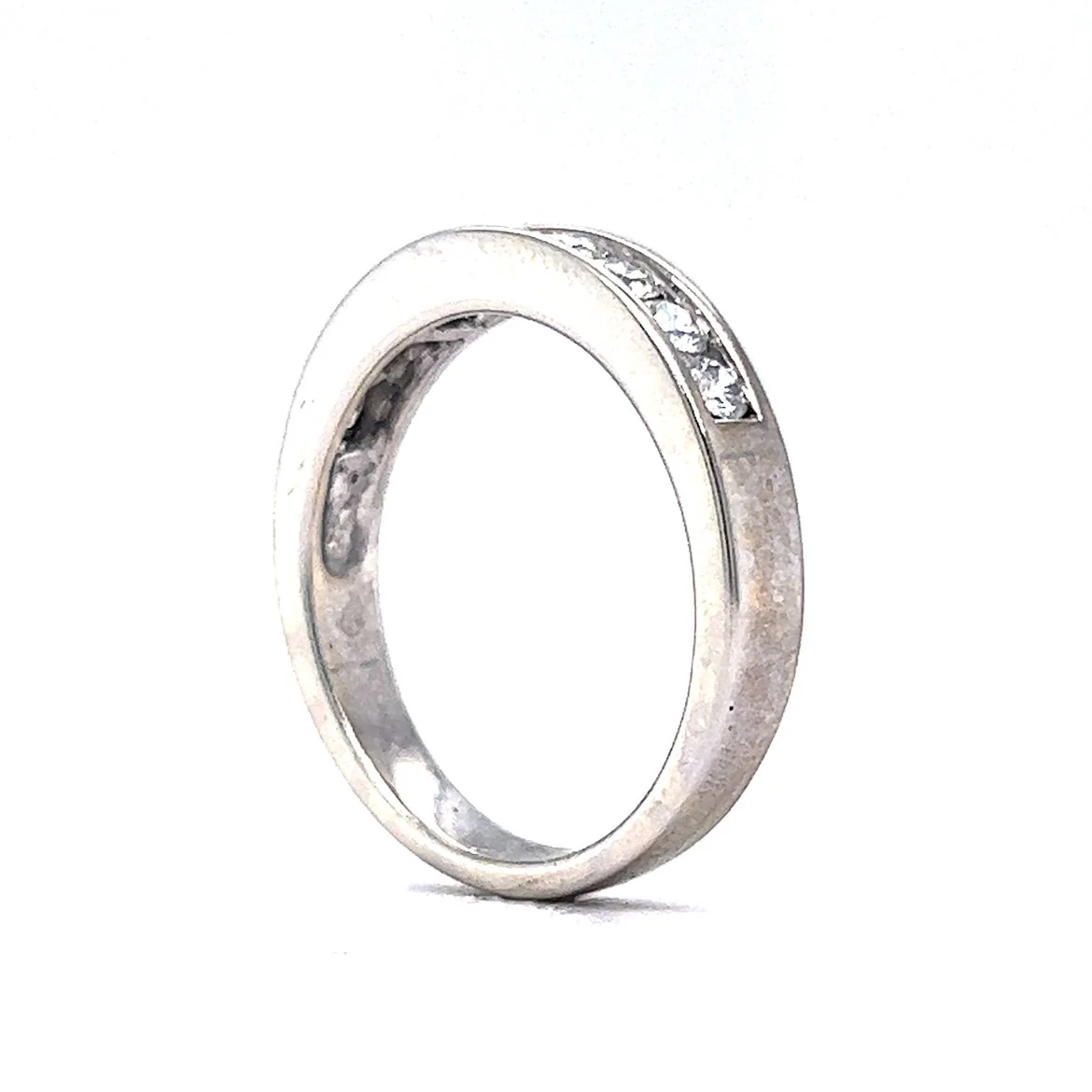 .72 Round Diamond Wedding Band in 14k White Gold - Image 5