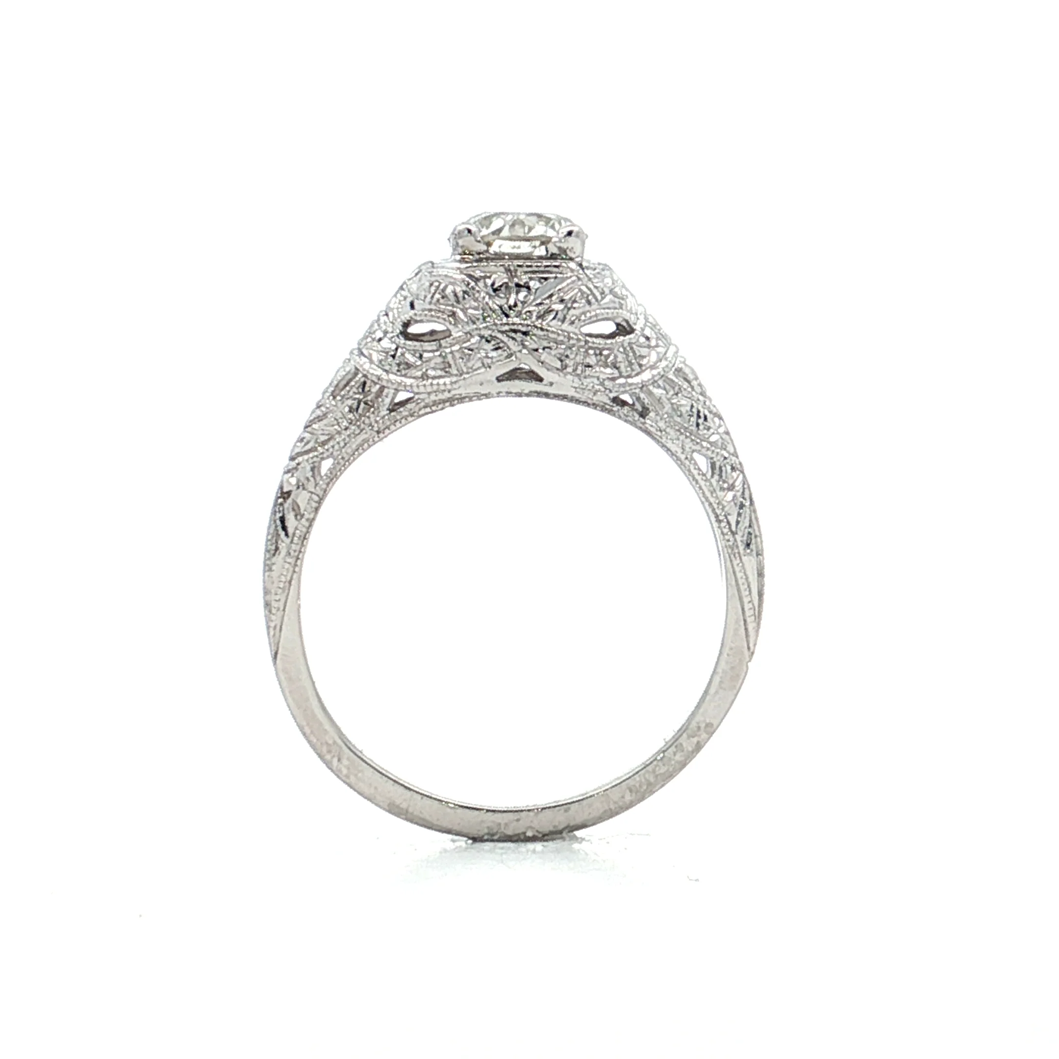 .73 Antique Diamond Engagement Ring in 18k White Gold - Image 4