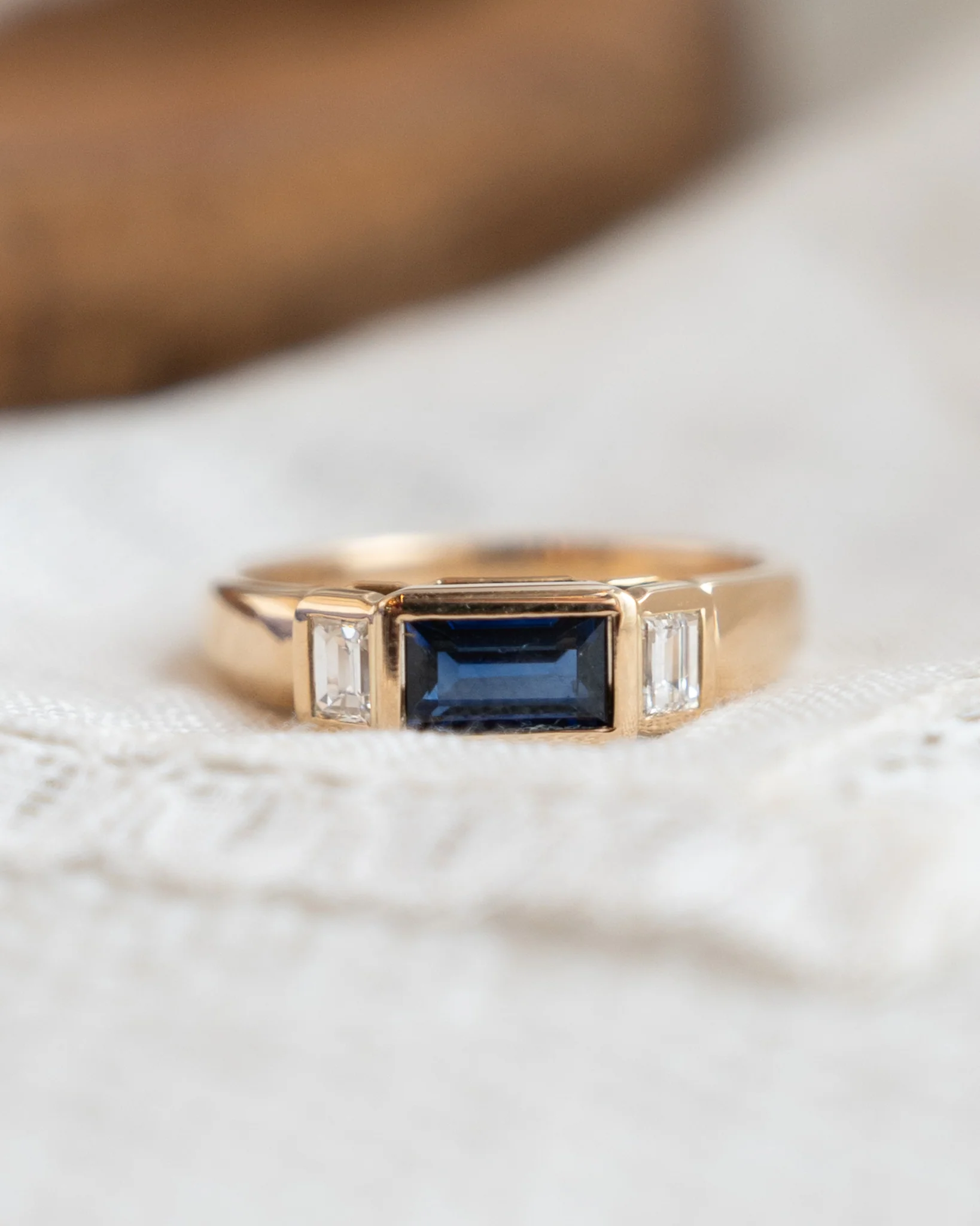 .73 Baguette Sapphire Engagement Ring in 18k - Image 6
